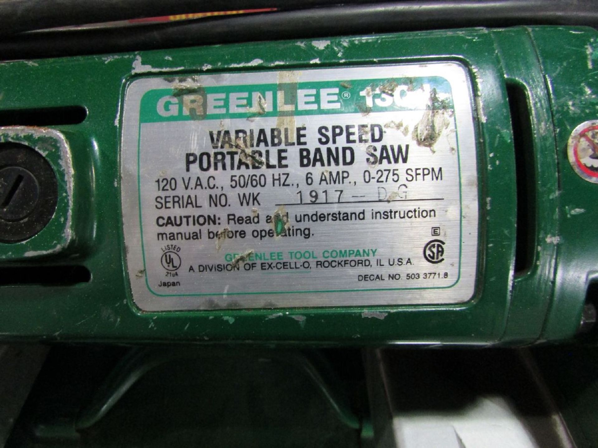 Greenlee Model 1304 Heavy Duty VS Electric Portable Band Saw - Image 3 of 3
