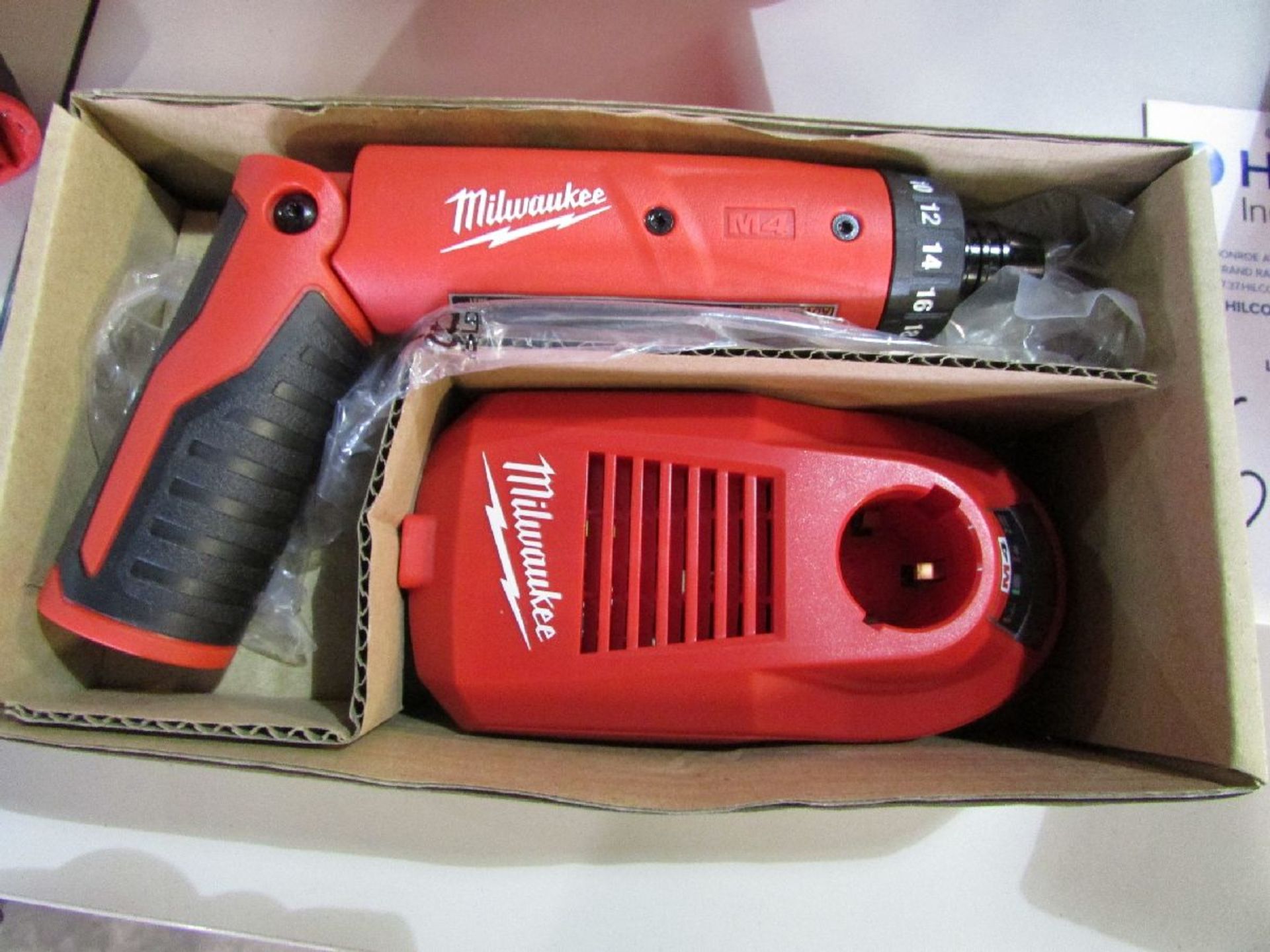 Milwaukee Cat # 2101-20 Unused 4V Cordless 1/4" Hex 2-Speed Screwdriver Kits - Image 4 of 4