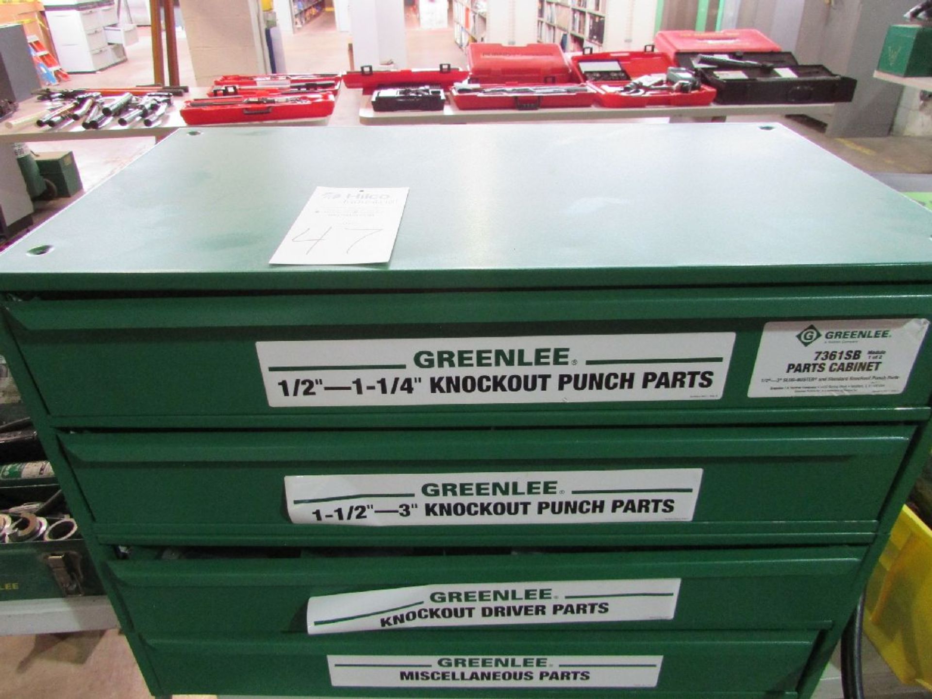 Greenlee Model 7361SB Knockout Punch Parts Cabinet - Image 5 of 5
