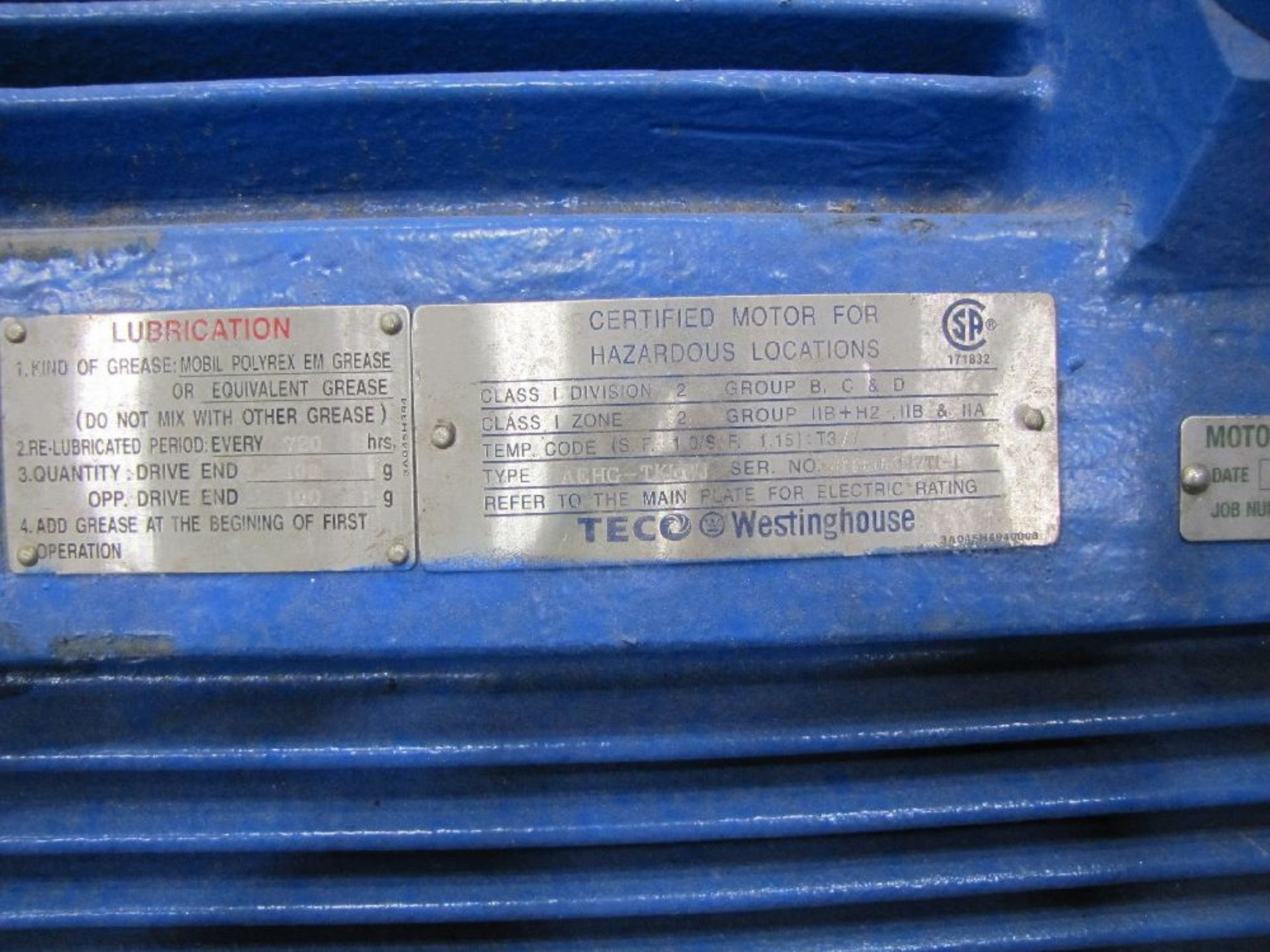 Teco Westinghouse Type AEHG-TKUWJ 500 HP A/C Electric Motor - Image 4 of 6