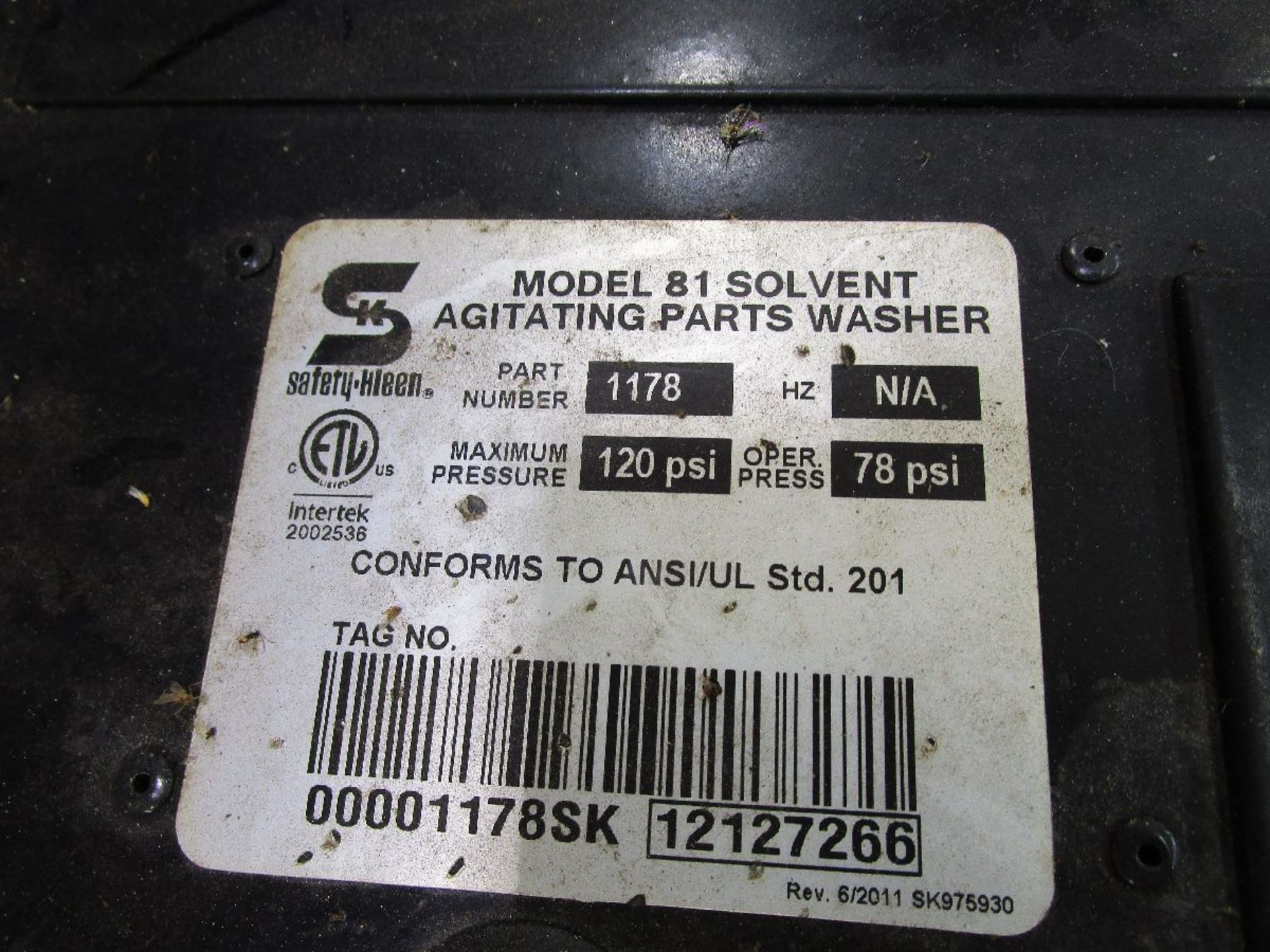 Safety-Kleen Model 81 Solvent Agitating Parts Washer - Image 2 of 4