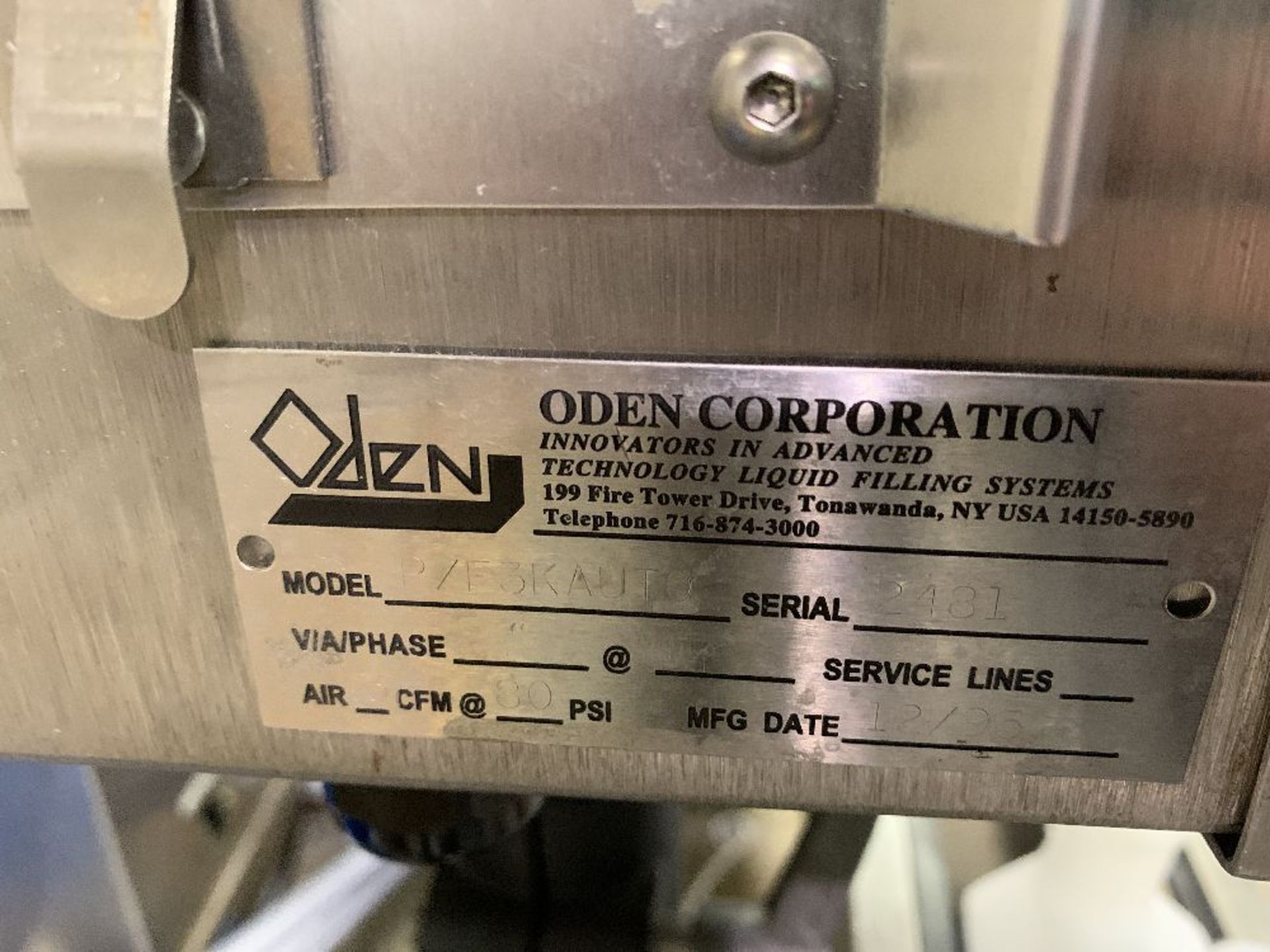 Oden Model P/F3K AUTO Inline Piston Filler - Image 9 of 10