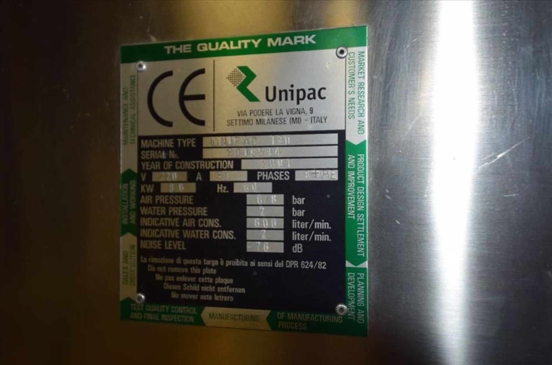 Unipac Model UNIPAC 120 Rotary Tube Filler - Image 17 of 20