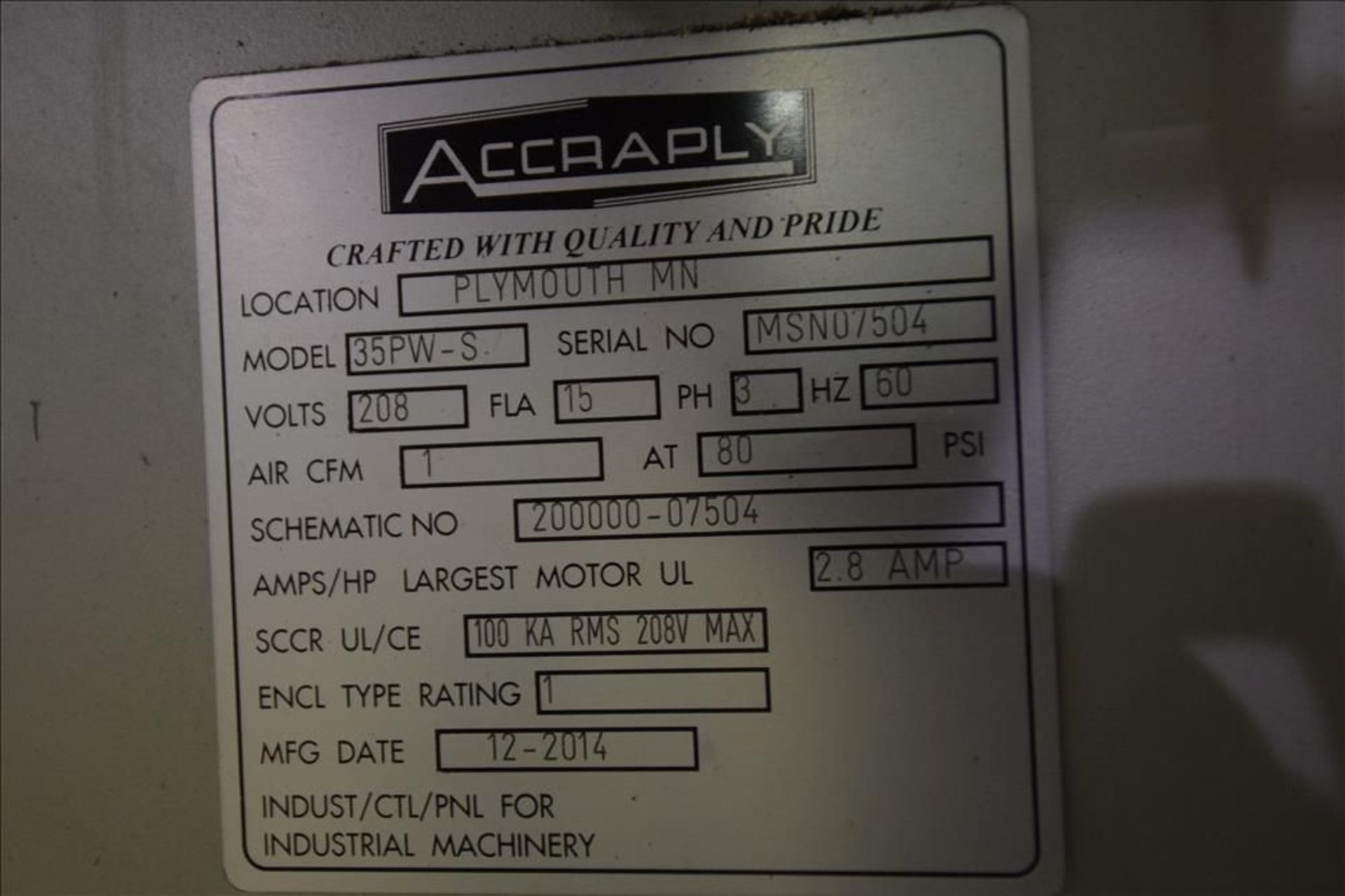 Accraply Model 35PW-S Front, Back and Wrap Labeler - Image 15 of 15