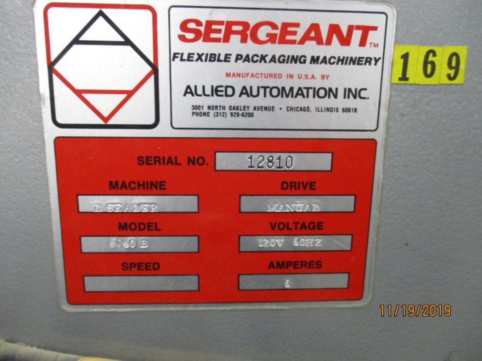 Sergeant Flexible Packaging Sealer 32" x 40" Work Area M/N 3040B S/N 12810 - Image 4 of 4