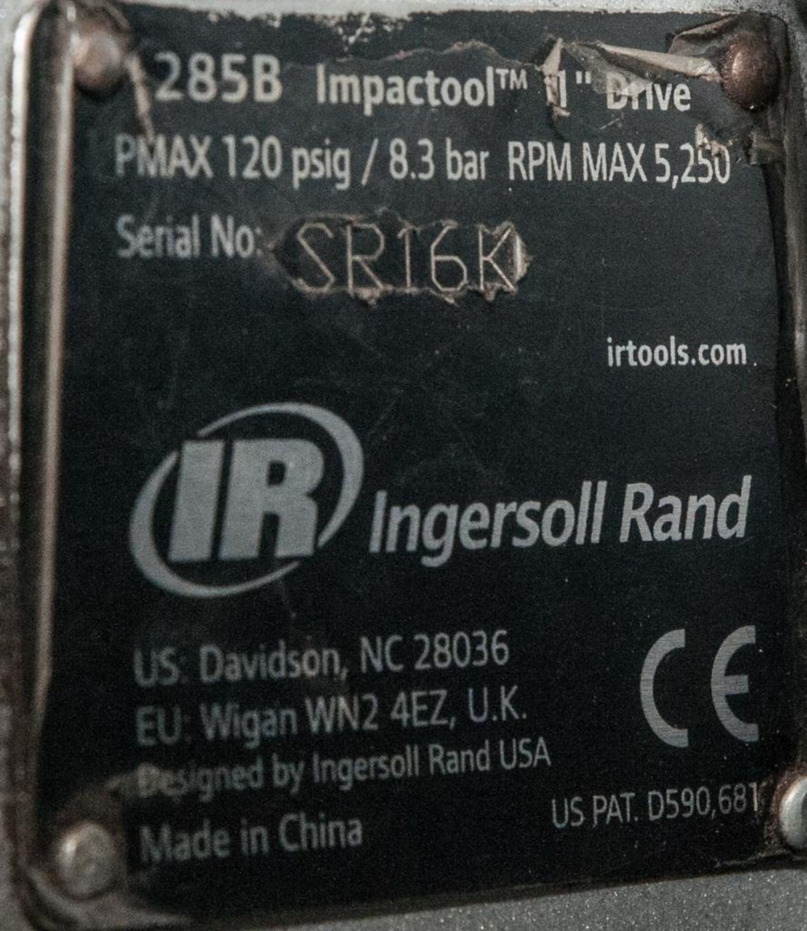 Ingersoll Rand 2858 1" Impact, s/n SR16K - Image 2 of 2