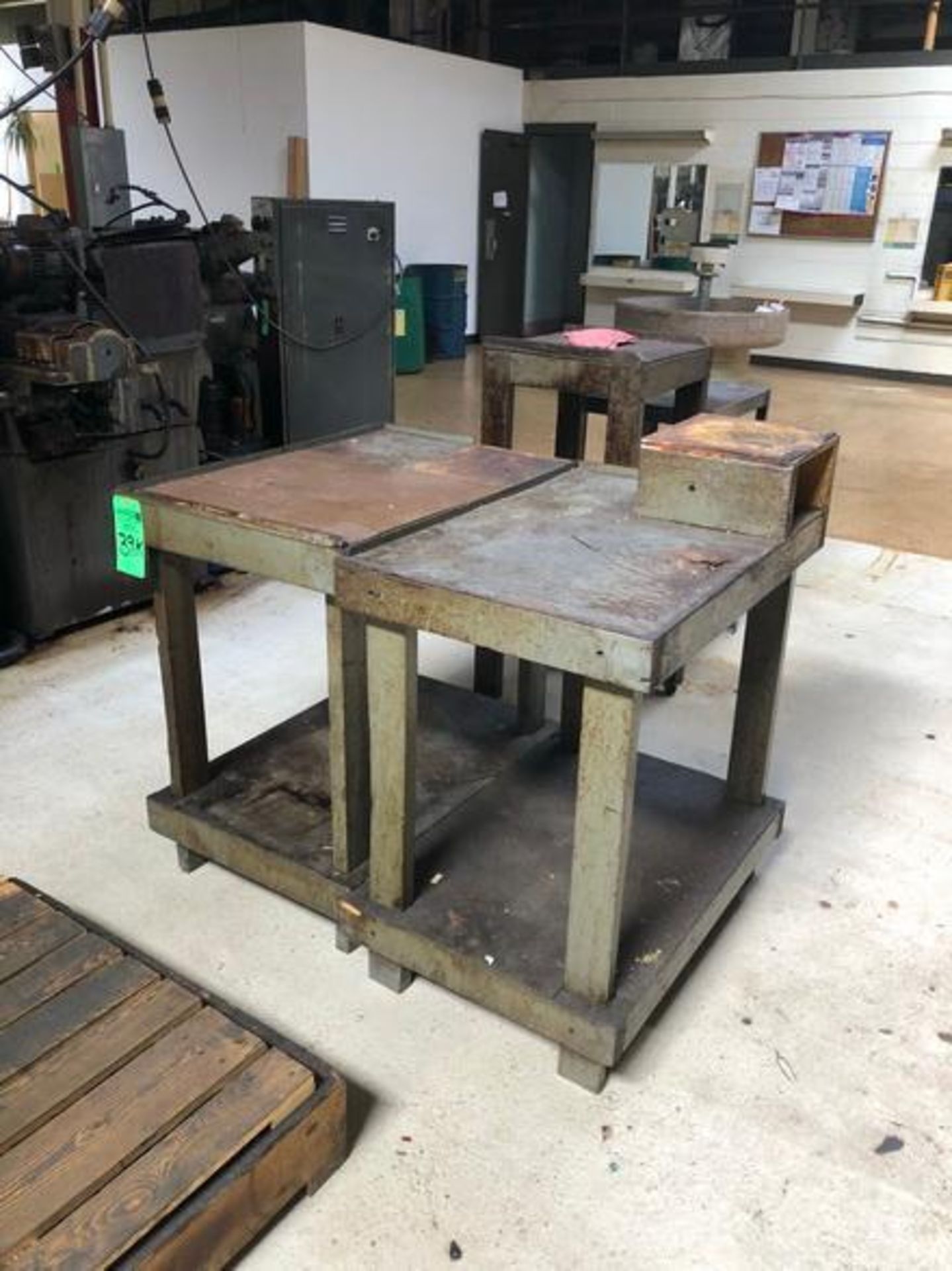 Wood work bench w/contents - Image 8 of 10