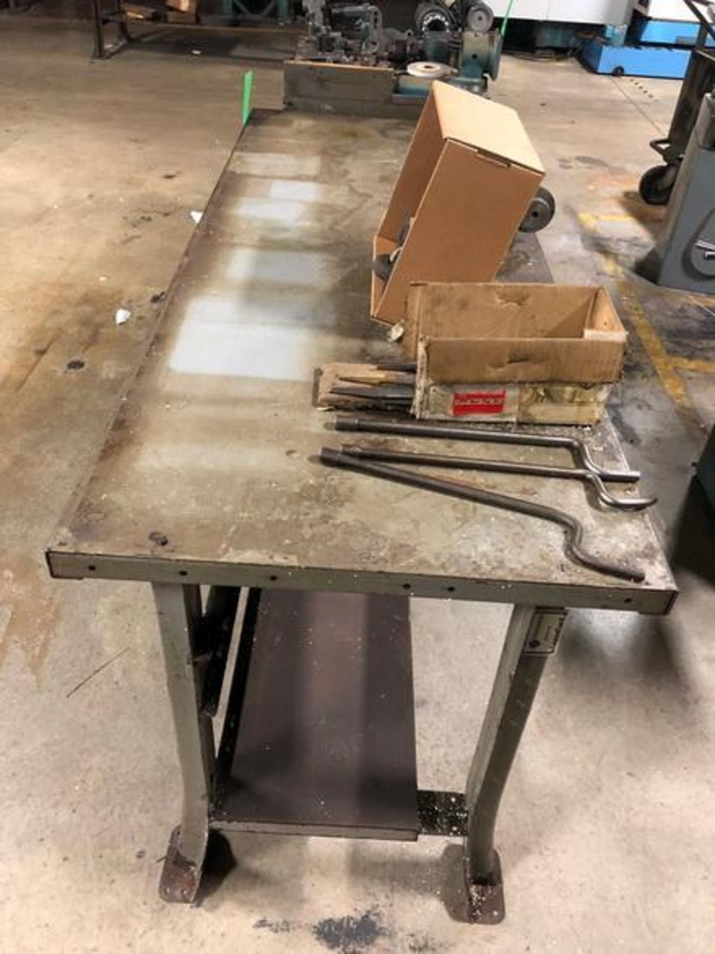 Metal Table size 36"x 54"x 34" with assorted parts for K.O. Lee Grinder - Image 2 of 8