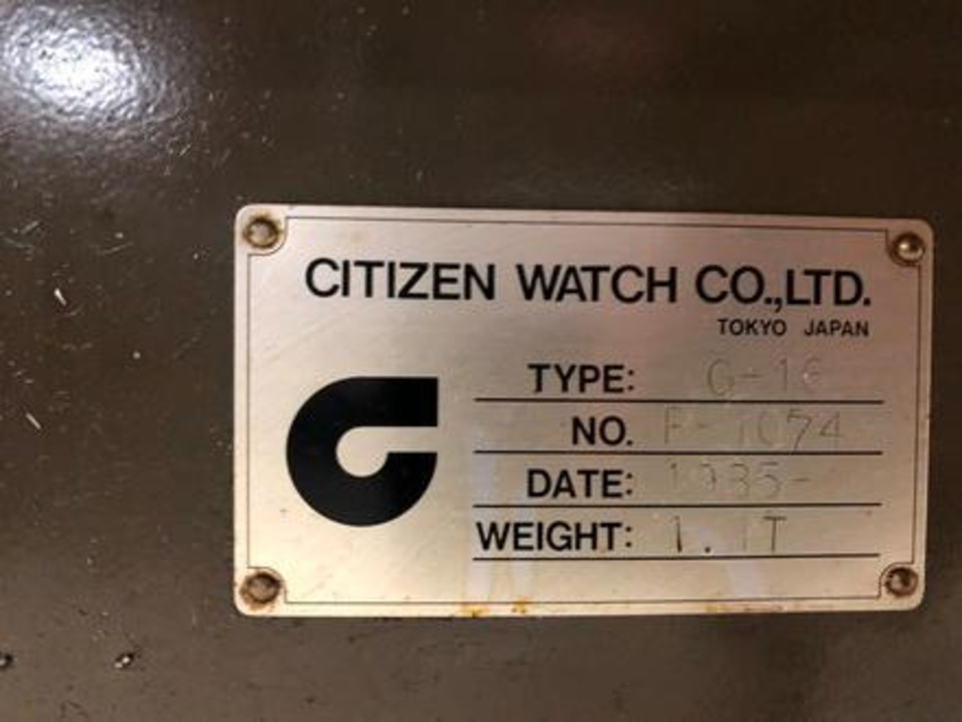 Citizen Cincom Model: G16 Swiss Type CNC Lathe S/N R-1074 Year (1985) Fanuc System 2T - Image 15 of 16