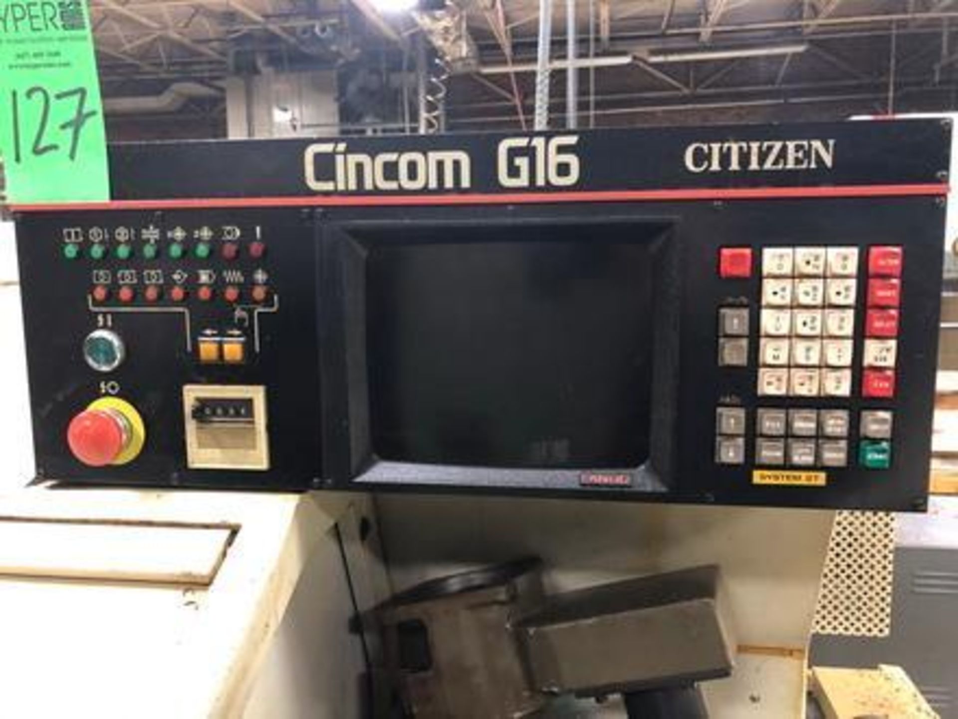 Citizen Cincom Model: G16 Swiss Type CNC Lathe S/N R-1190 Year (1985) Fanuc System 2T - Image 5 of 15