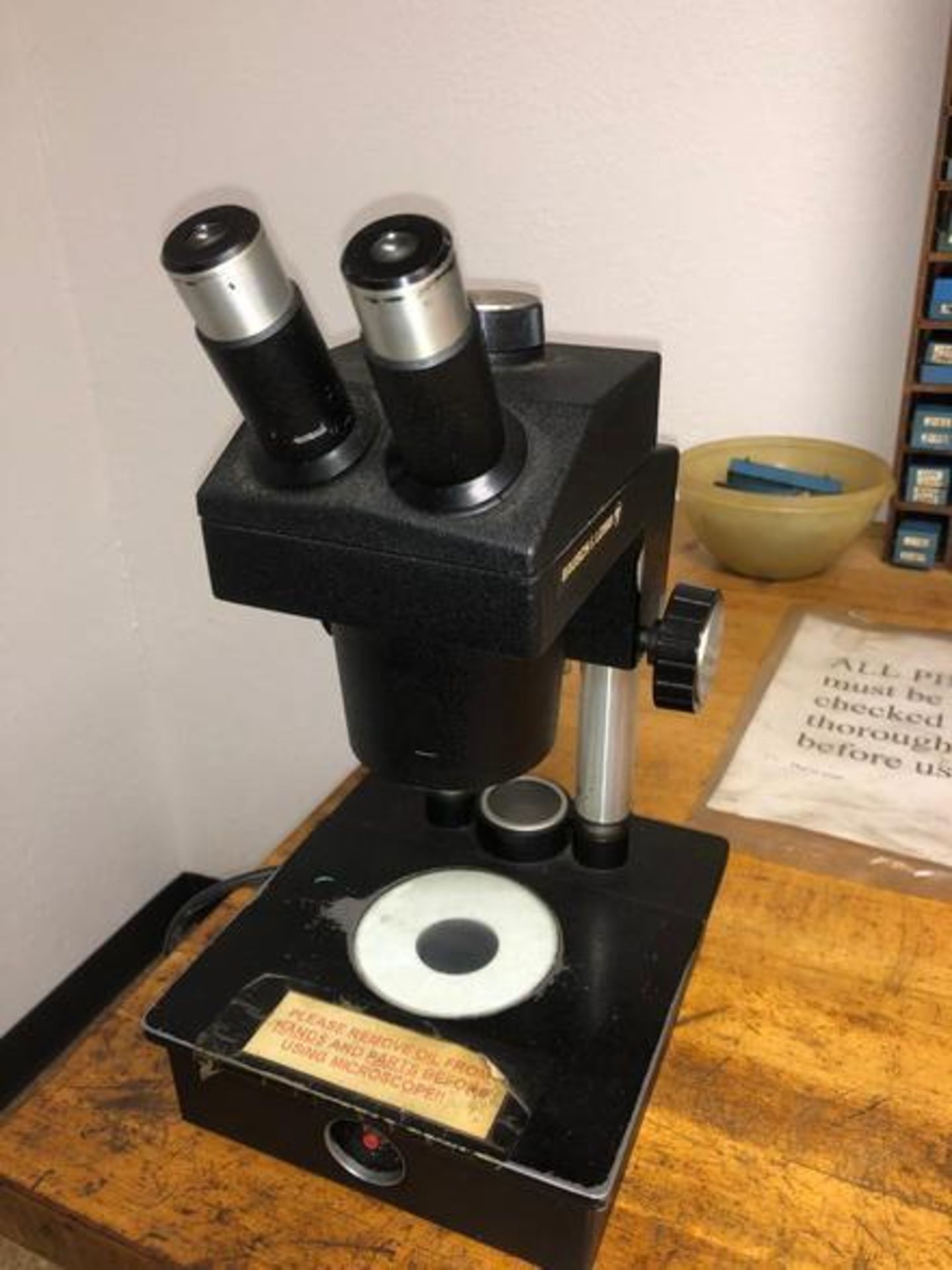 Bausch & Lomb Binocular Microscope Illuminator Model ASZ30L3 Vintage With plate to include Assortmen - Image 9 of 17