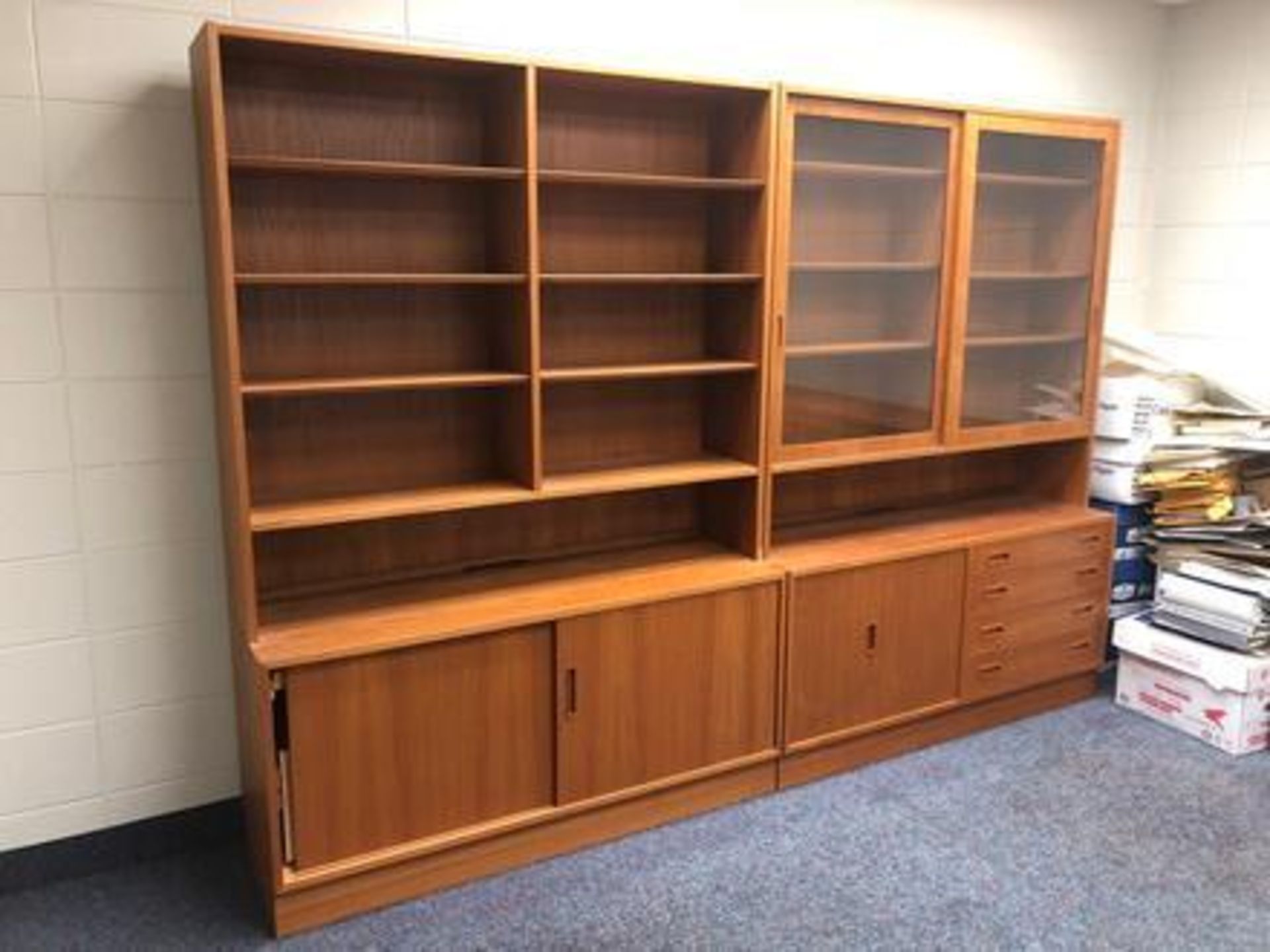 Office furniture to include desk size Cabinet Size 71" X 31" 21" Table 109 X 77" X 17" Book Shelf 69 - Image 3 of 5