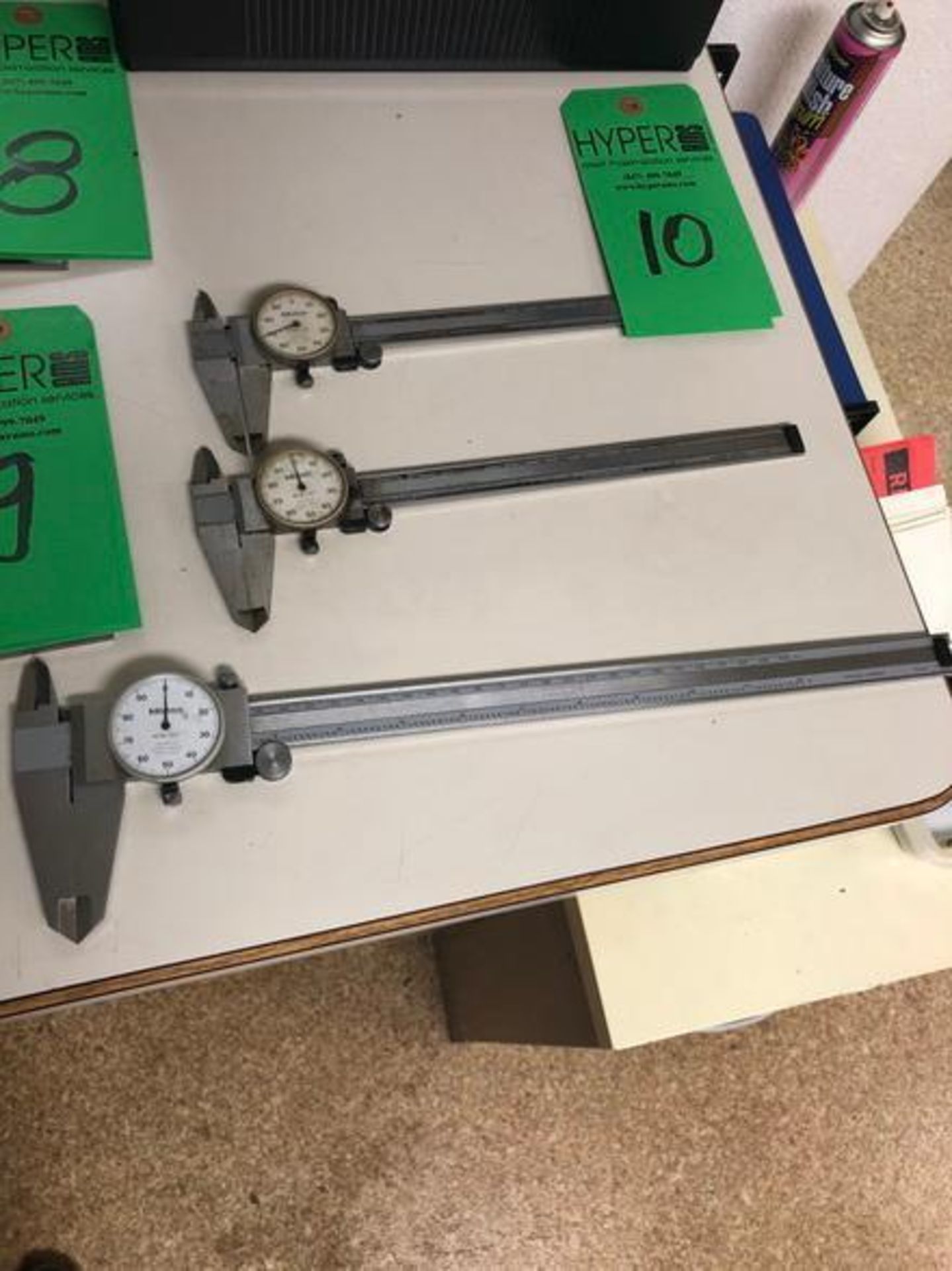 Assorted Test Equipment c/o: 1ea Mitutoyo 505-717 Dial Calipers, Inch, White Face, for Inside, Outsi