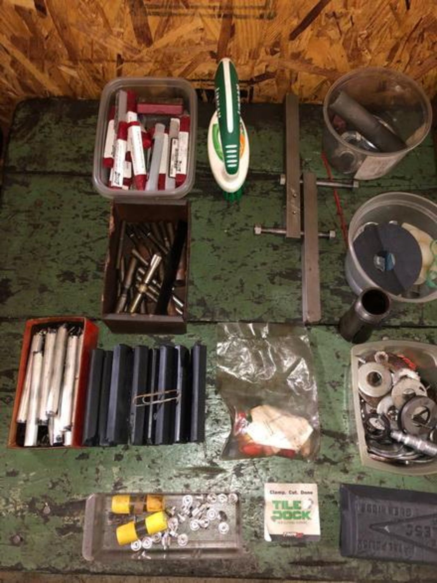 Assorted tools c/o: drills , grinders pads, screws, spacers brakes and metal tubs vary sizes shapes - Image 3 of 5