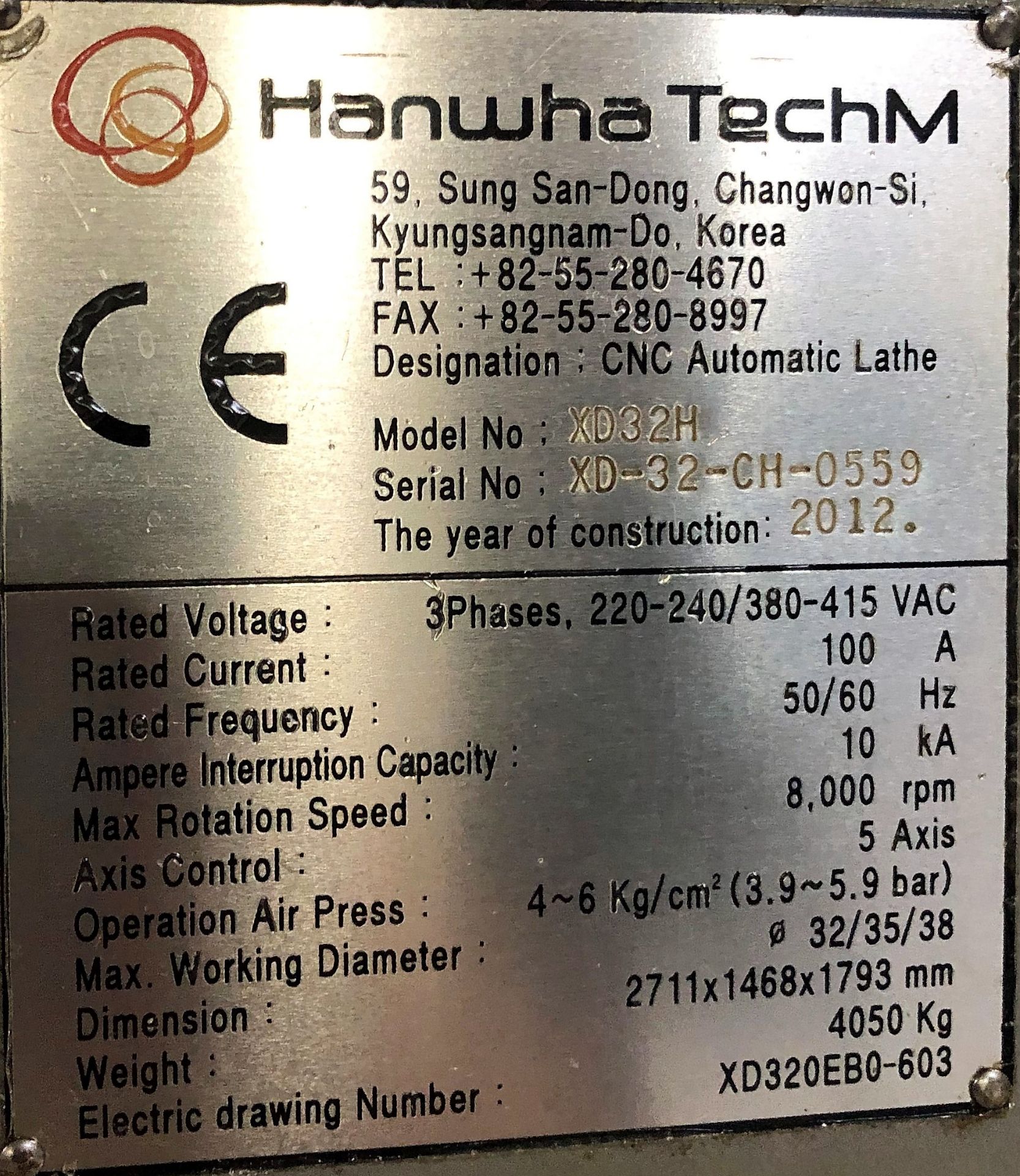 Hanwha 32mm XD32H 7-Axis CNC Swiss Lathe S/N XD-32-CH-0559 (2012) Fanuc Hanwha-I Series CNC Control - Image 10 of 12