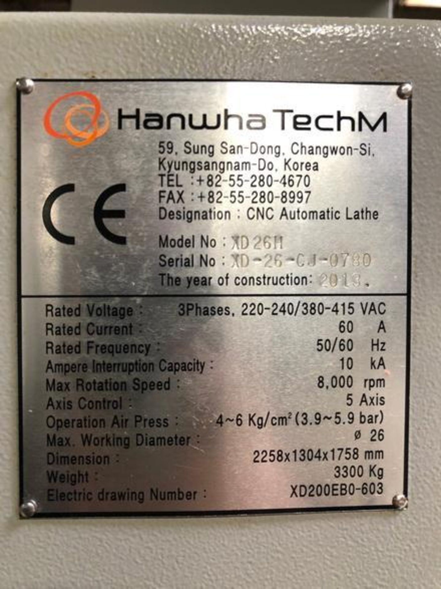 Hanwha 26mm XD26H 7-Axis CNC Swiss Lathe S/N XD-26-CJ-0780 (2013) Fanuc Hanwha-I Series CNC Control - Image 15 of 18