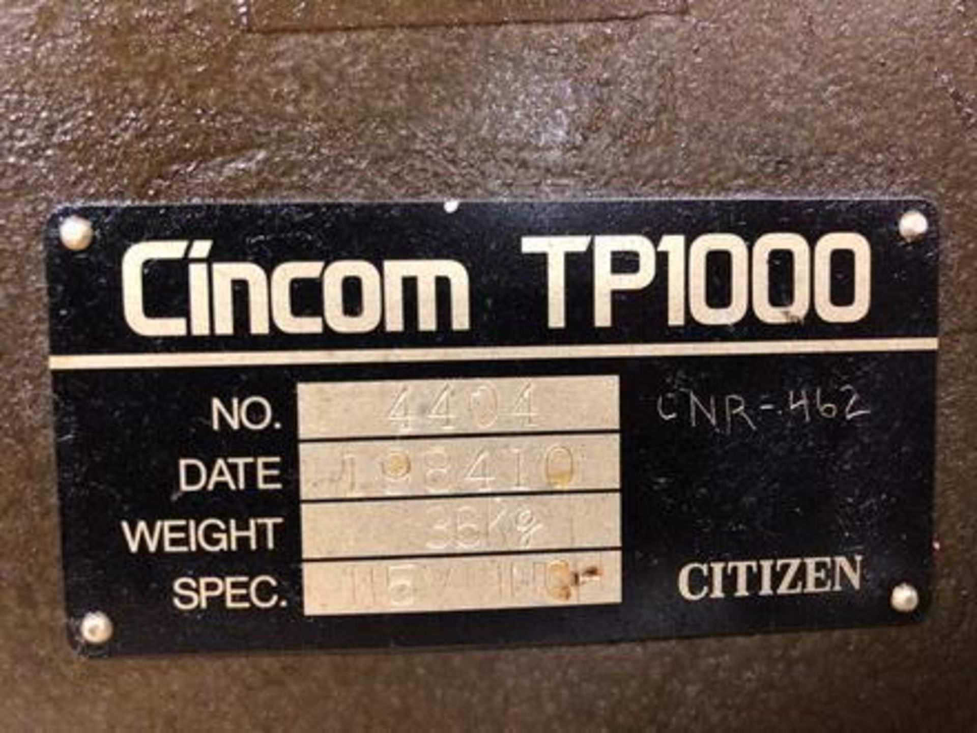 Citizen Cincom CNC Tool Presetter Model : TP1000 Year (1984) Number 4404 - CNR462 SPEC 115V INC - Image 8 of 8