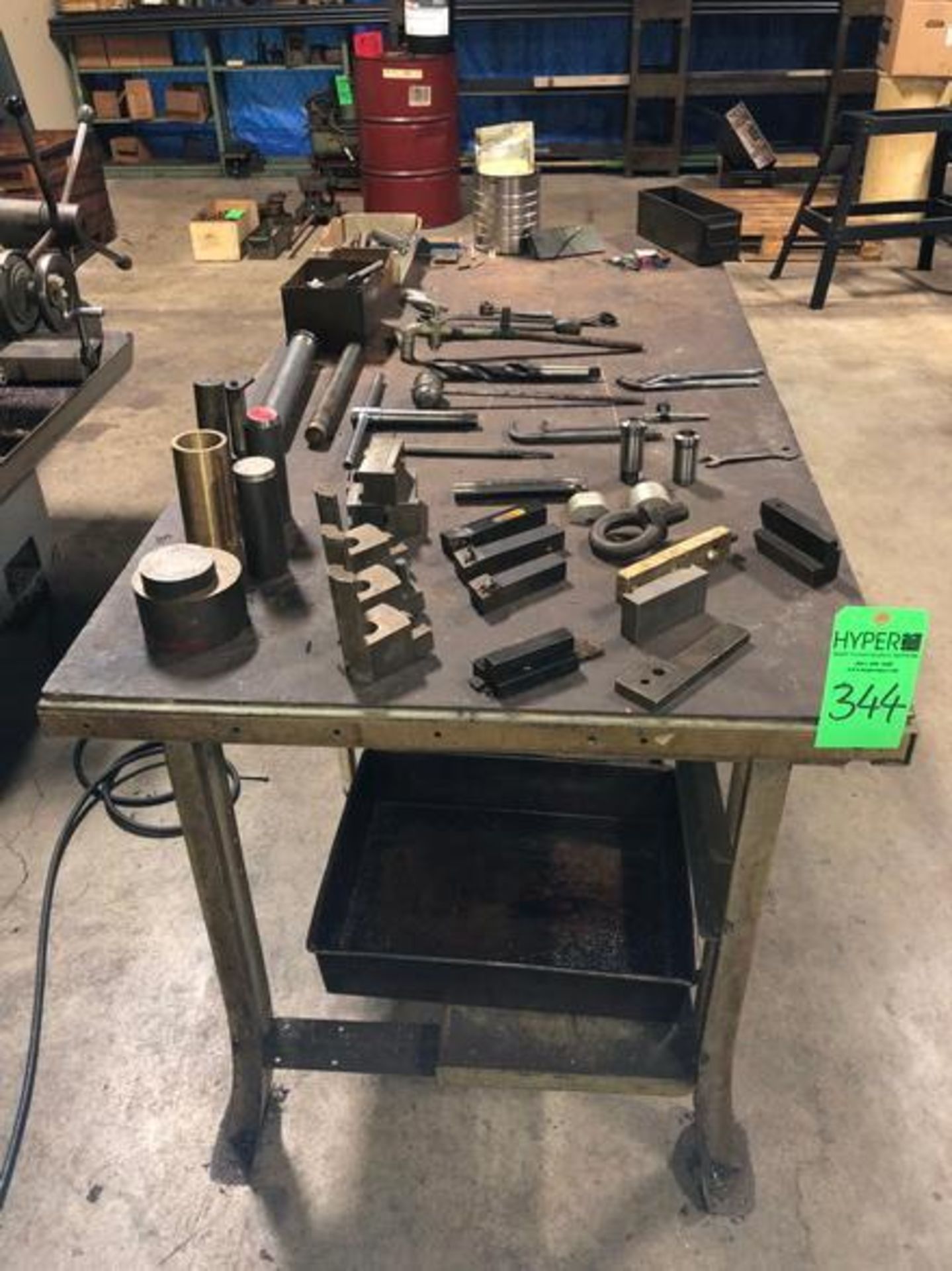 Assorted Parts for CNC lathe c/o: holders blades fixtures with wood top Desk and Metal Base size 32" - Image 2 of 6