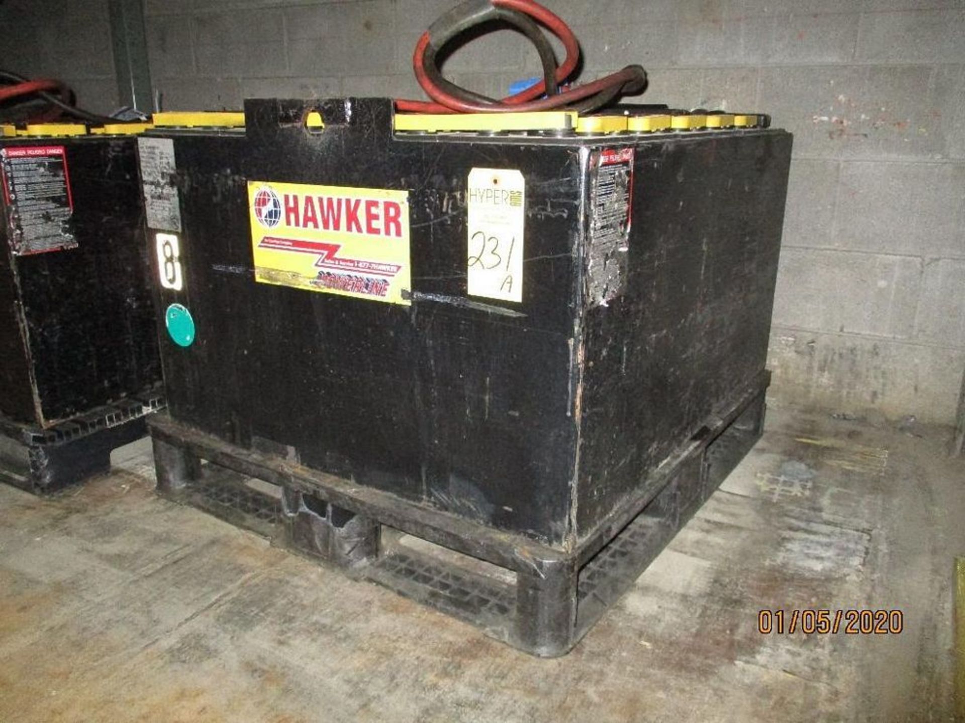 Hawker Forklift Battery (8) 850 Amp Hours, 48v, Type No. 024085F21