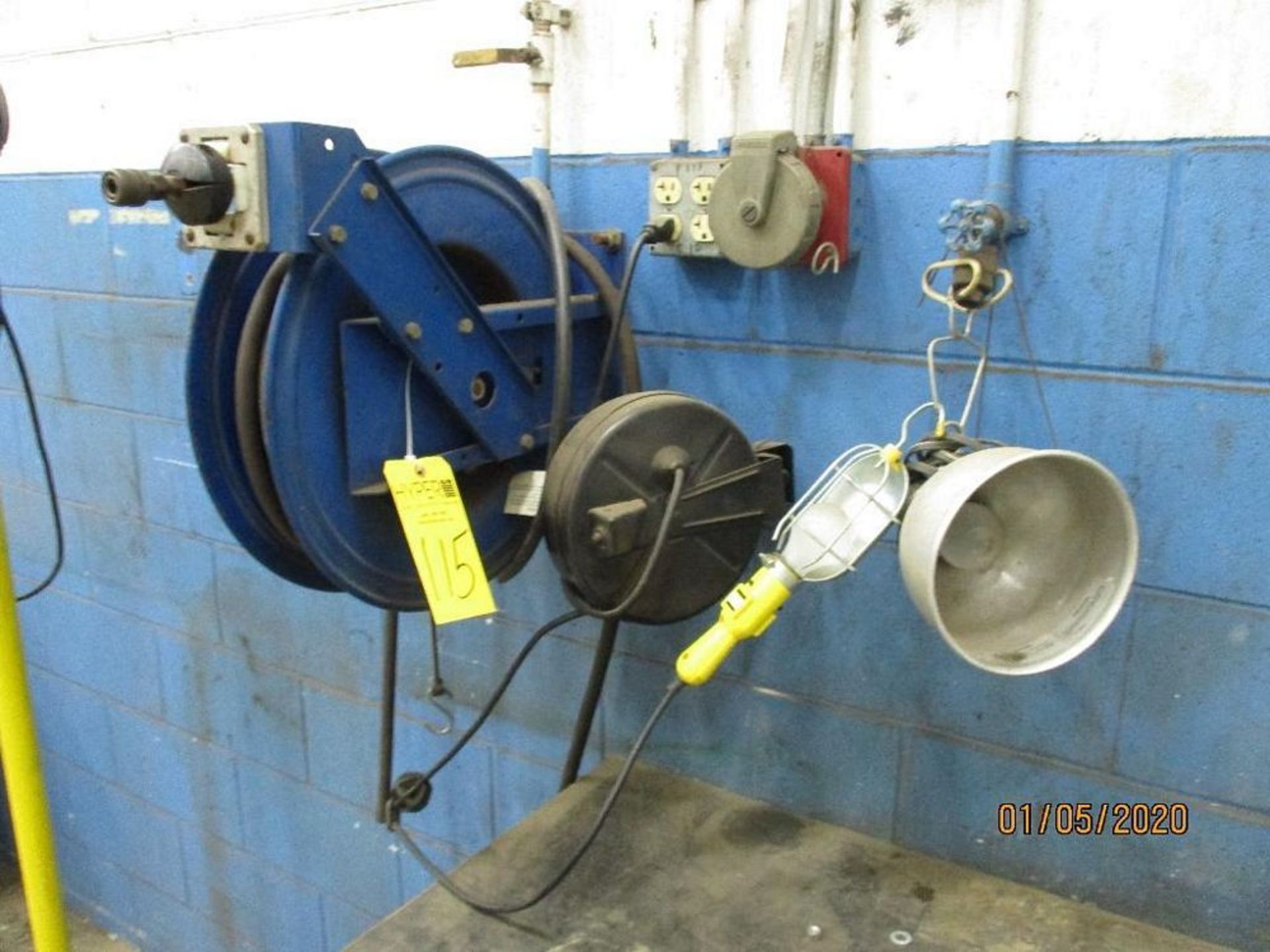 Coxwell Hose Reel And 50' Electrical Cord Reel With Work Light