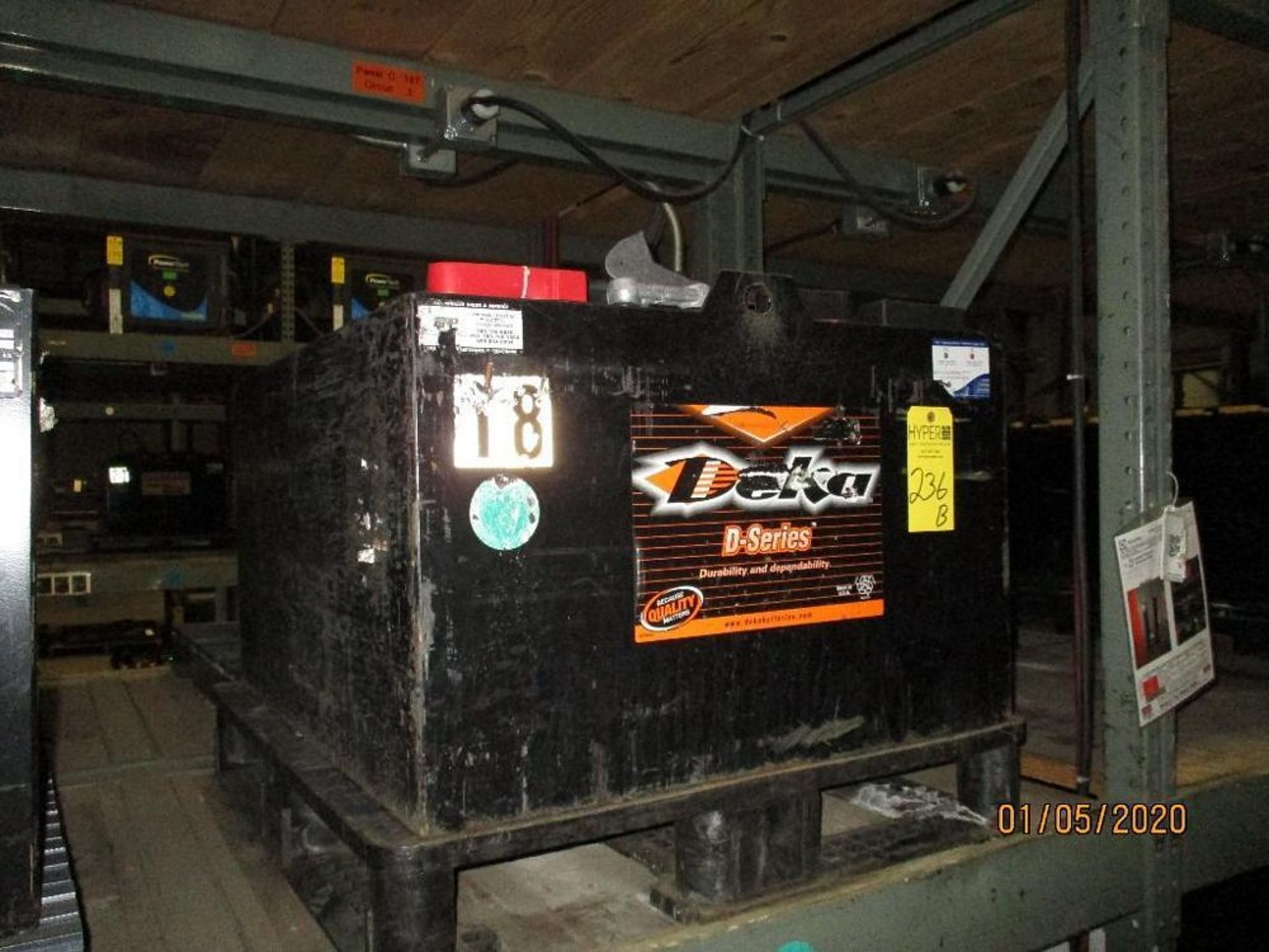 Deka Forklift Battery (18) 850 Amp Hours, 48v