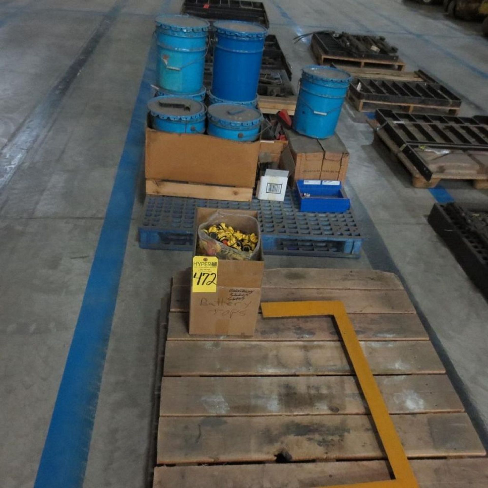 (2) Pallets of Battery Caps and Parts