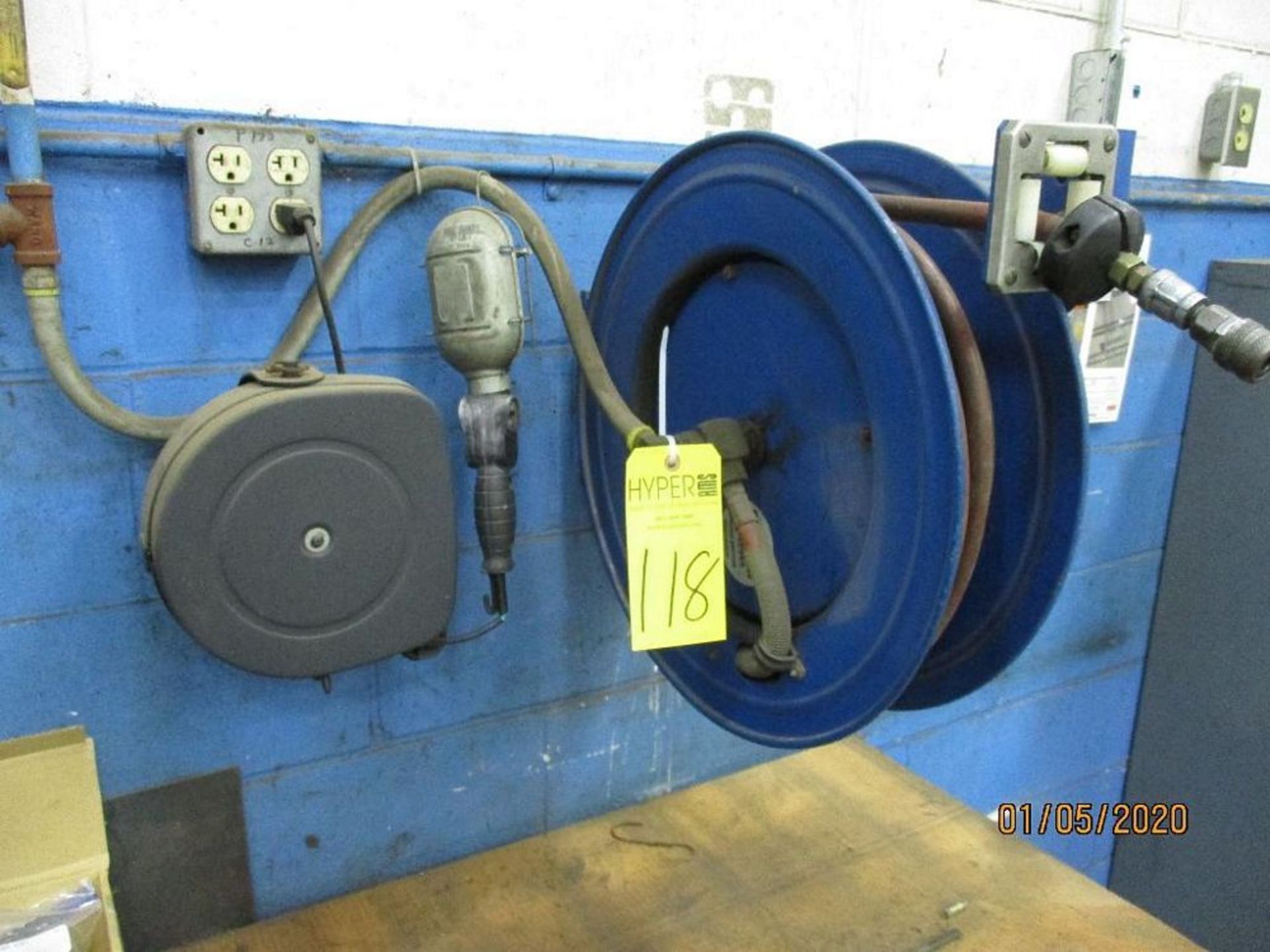 Coxwell Hose Reel And 50' Electrical Cord Reel With Work Light