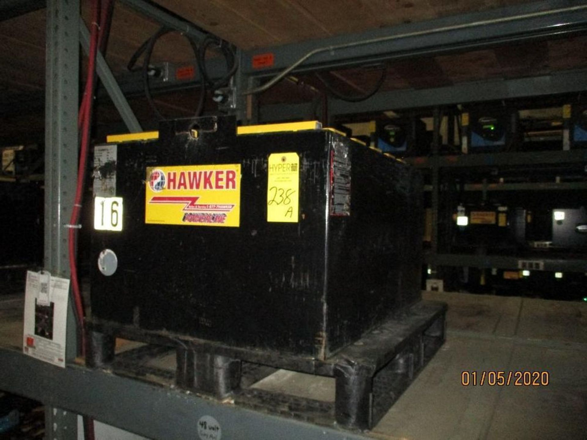 Hawker Forklift Battery (16) 765 Amp Hours, 48v, Type No. 024085F19