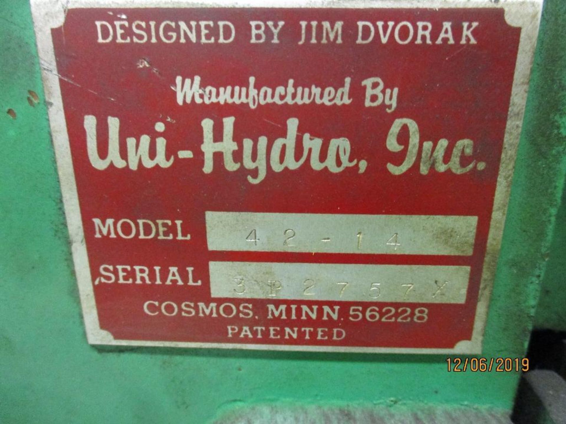 Uni-Hydro 42 Ton Ironworker M/N 42-14 S/N 3P2757X - Image 4 of 4