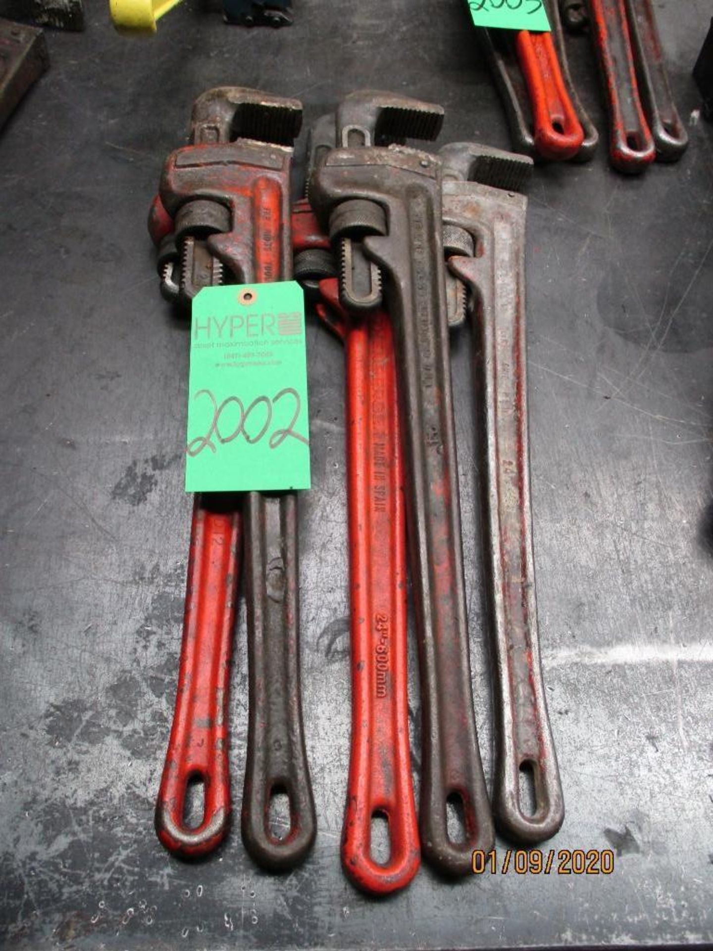 Five 24" Pipe Wrenches