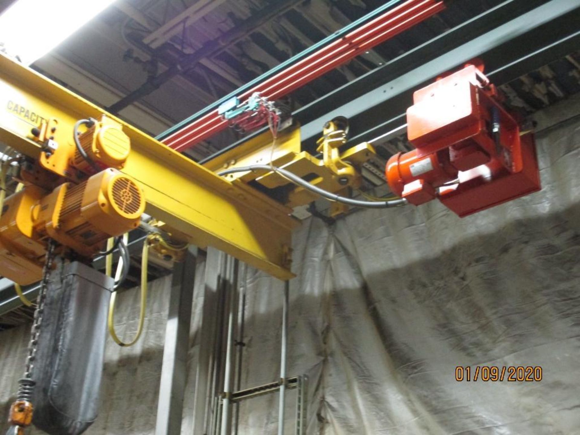 T.C. American Bridge Crane With 2-Ton Harrington Hoist, 21' Wide, 14' Tall, Approx. 80' Long - Image 4 of 5