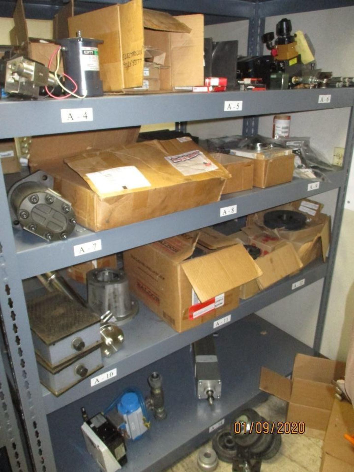 Three Racks With Contents Of Valves, Motors, Cylinders Etc. - Image 5 of 5
