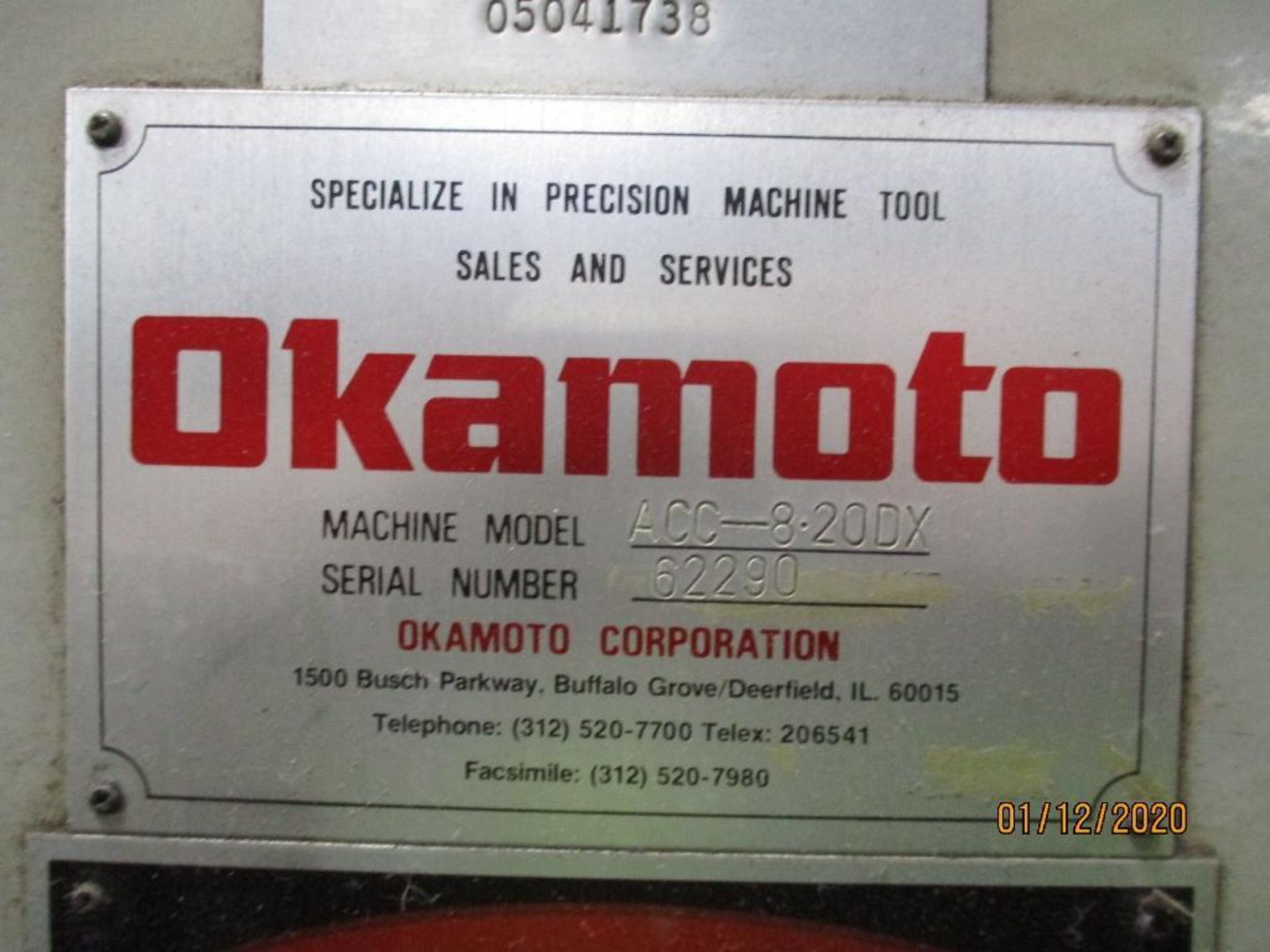 Okomoto Model ACC- 8.20DX Surface Grinder, 20" X 8" Mag Chuck, 8 X 1 inch OD X With Wheel Size, 8000 - Image 4 of 5