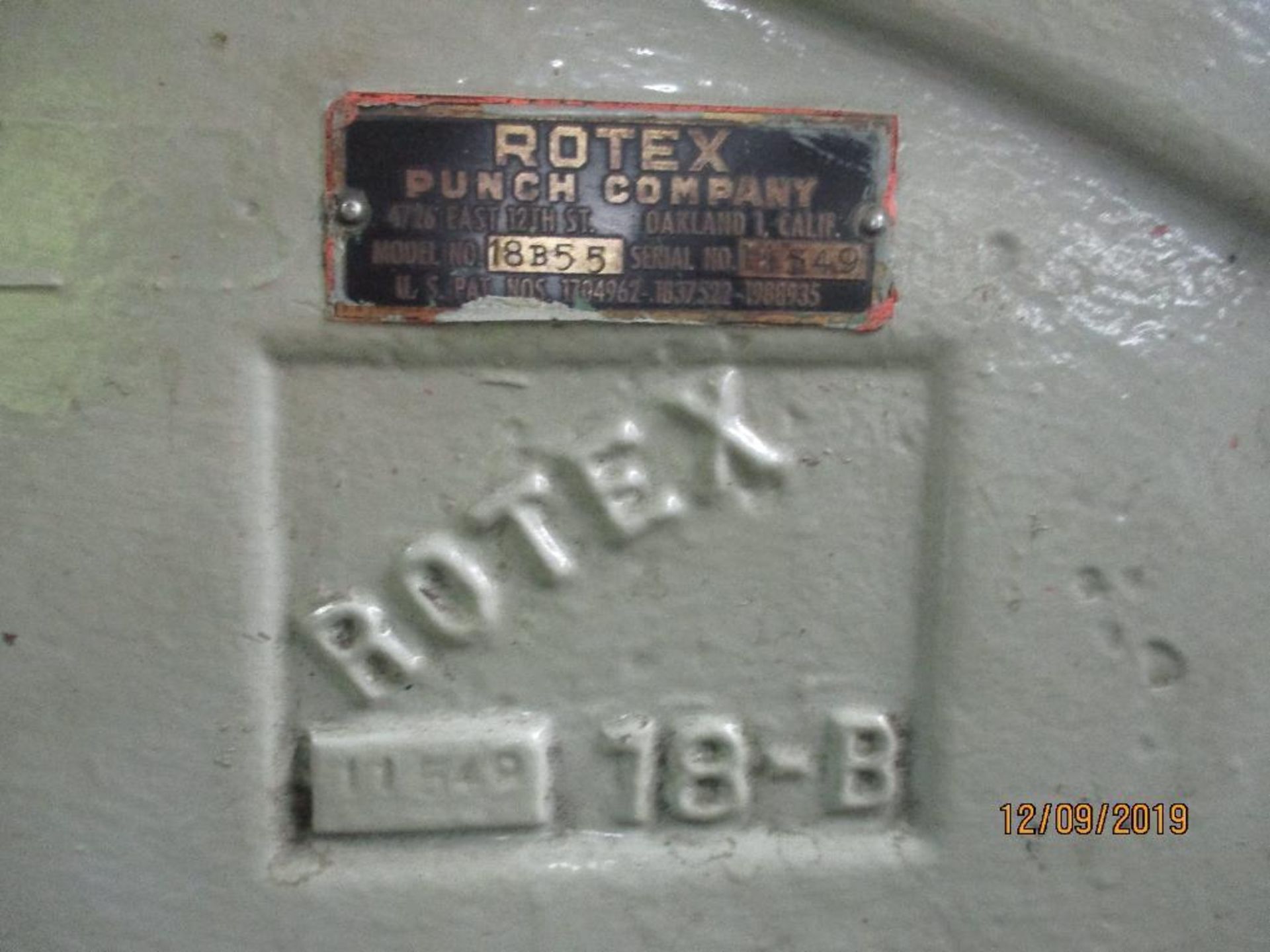 Rotex Manuel Punch, 5/32" To 2" Capacity, M/N 18B55 S/N 11549 - Image 6 of 6