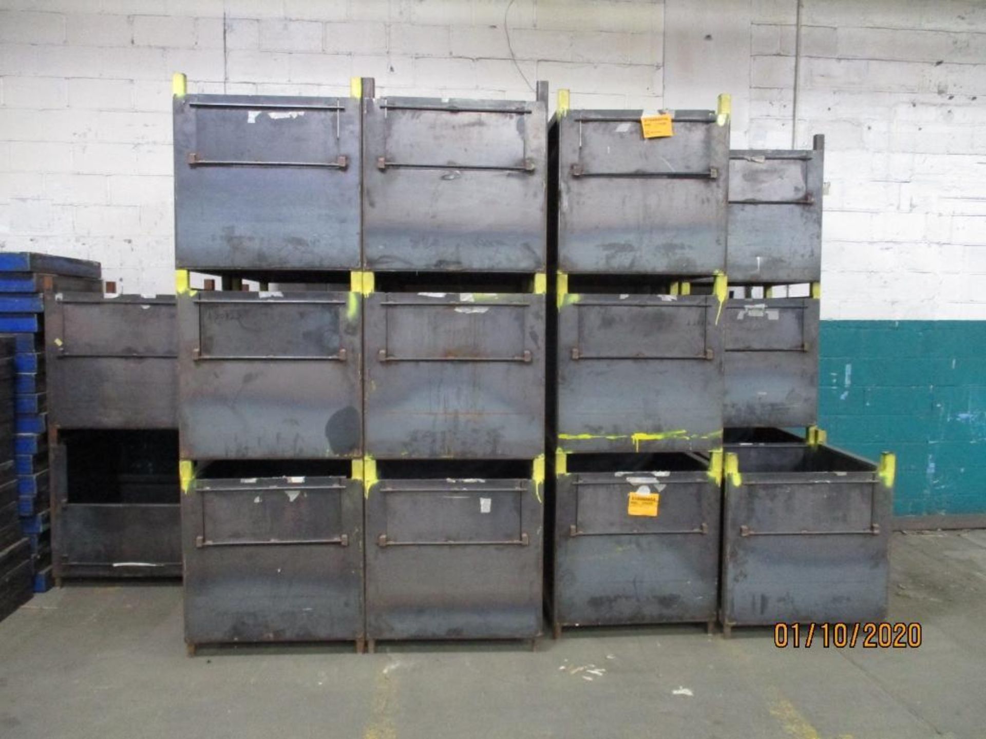 Two Steel Racks, 30 Steel Pallets 37' x 93", 24 Steel Boxes 32' x 32" x 28" Deep - Image 3 of 3