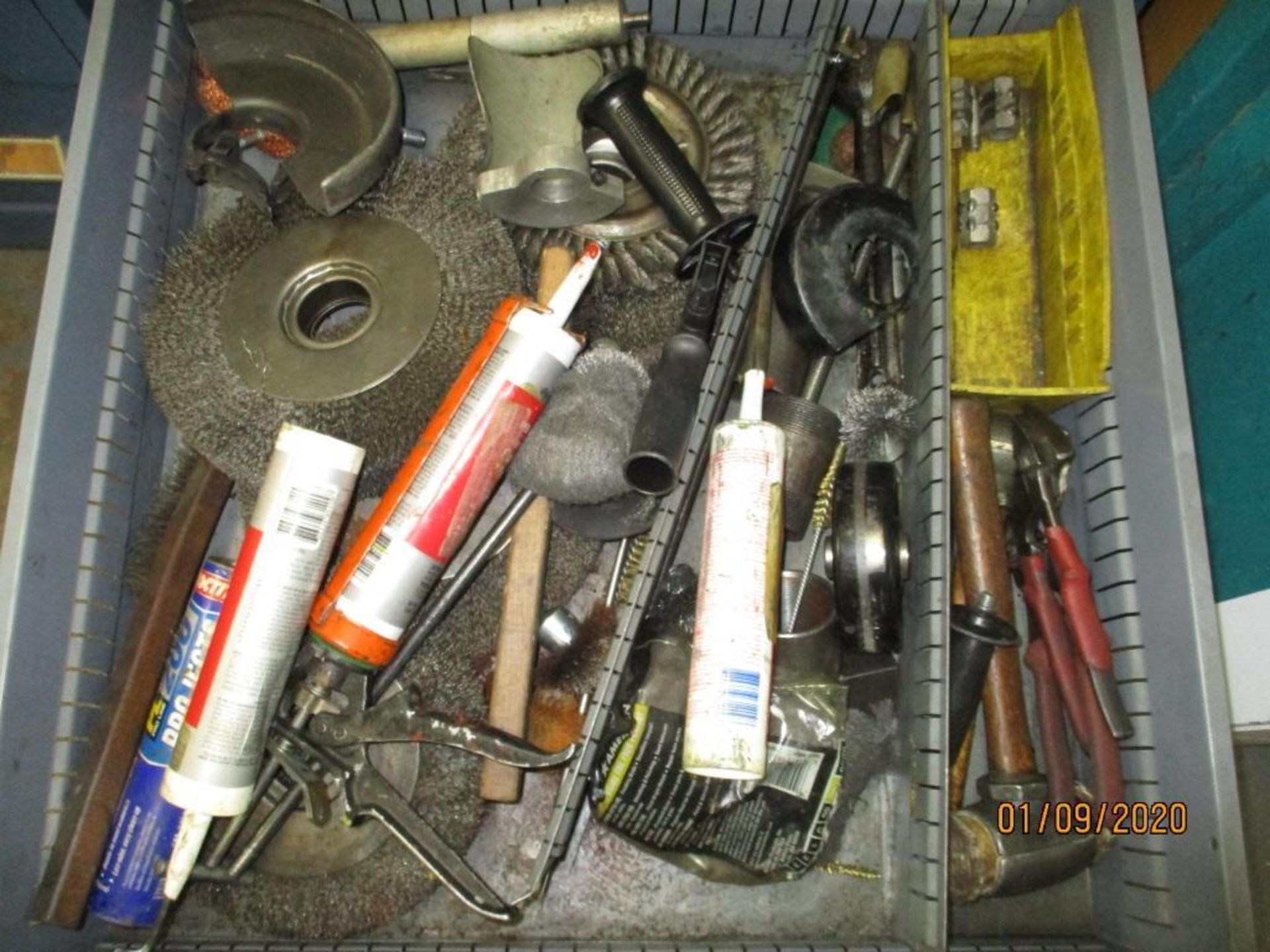 Eight Drawer Vidmar Cabinet Plus Contents Of Tools, Sockets, Wire Brushes, Grease Guns Etc. - Image 8 of 9