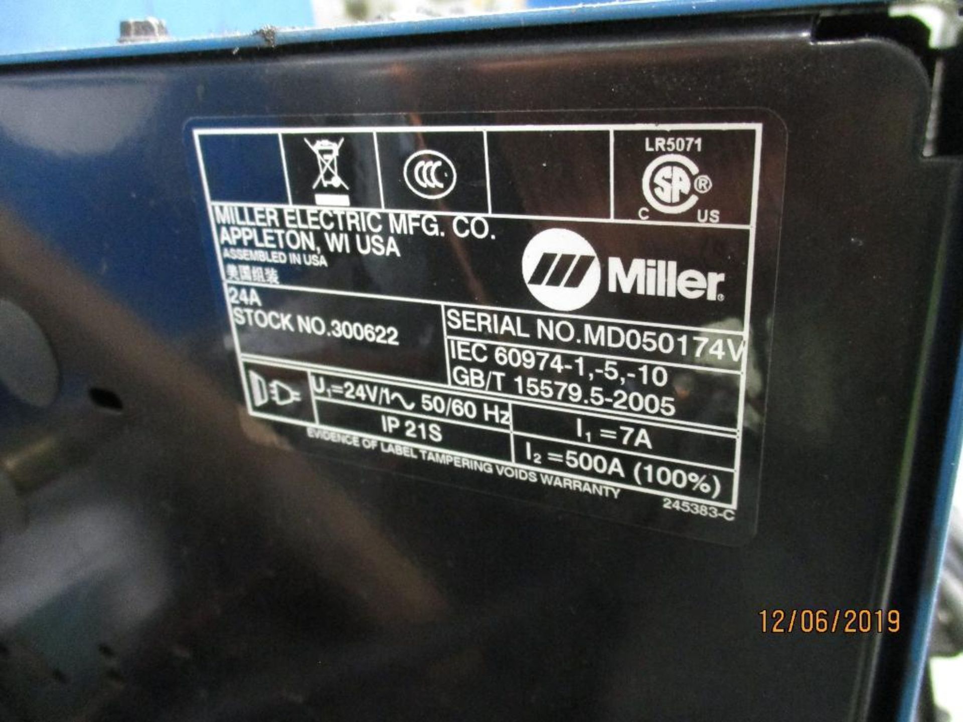Miller XMT 304 CC/CV DC Inverter Arc Welder With Miller 24A Wire Feeder - Image 6 of 6