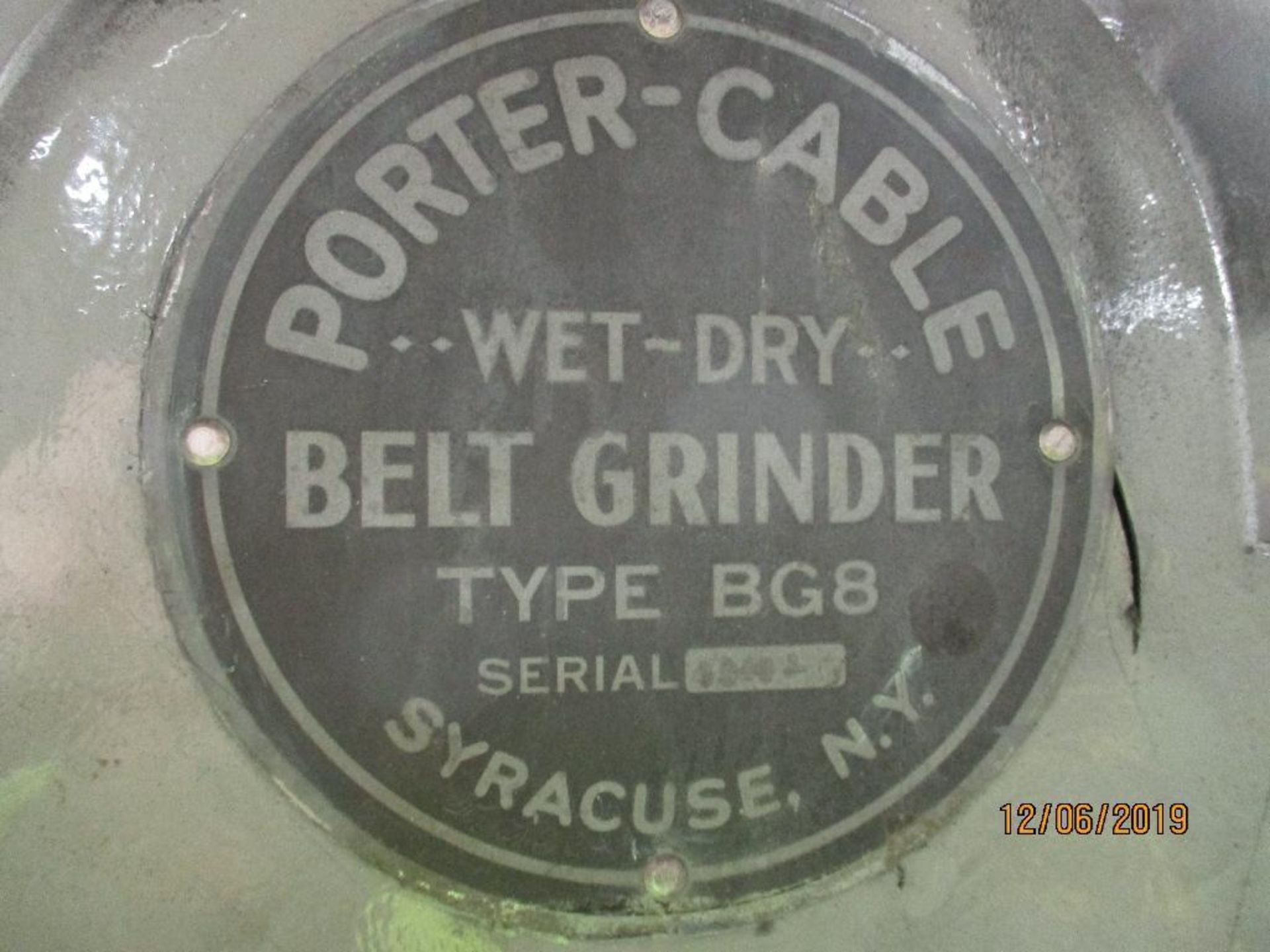 Porter Cable Wet/Dry Belt Sander, 5hp Type BG8 S/N 7544-0 - Image 4 of 4