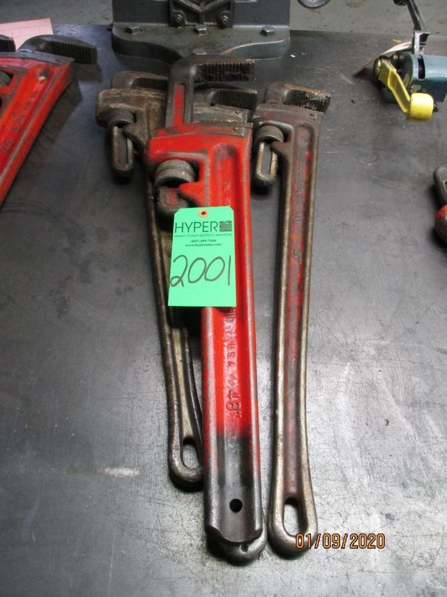 Four 36" Pipe Wrenches