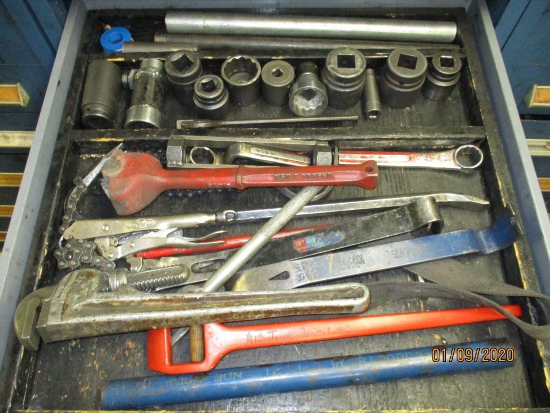 Eight Drawer Vidmar Cabinet Plus Contents Of Allen Wrenches, C-Clamps, Tube Benders, Pullers Etc. - Image 3 of 10