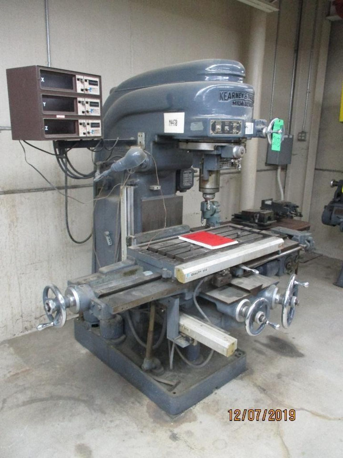 Kearney And Trecker Rotary Head Milling Machine, X,Y,Z Axis Controls, 3' x 16" T-Slot Power Feed Bed - Image 2 of 8