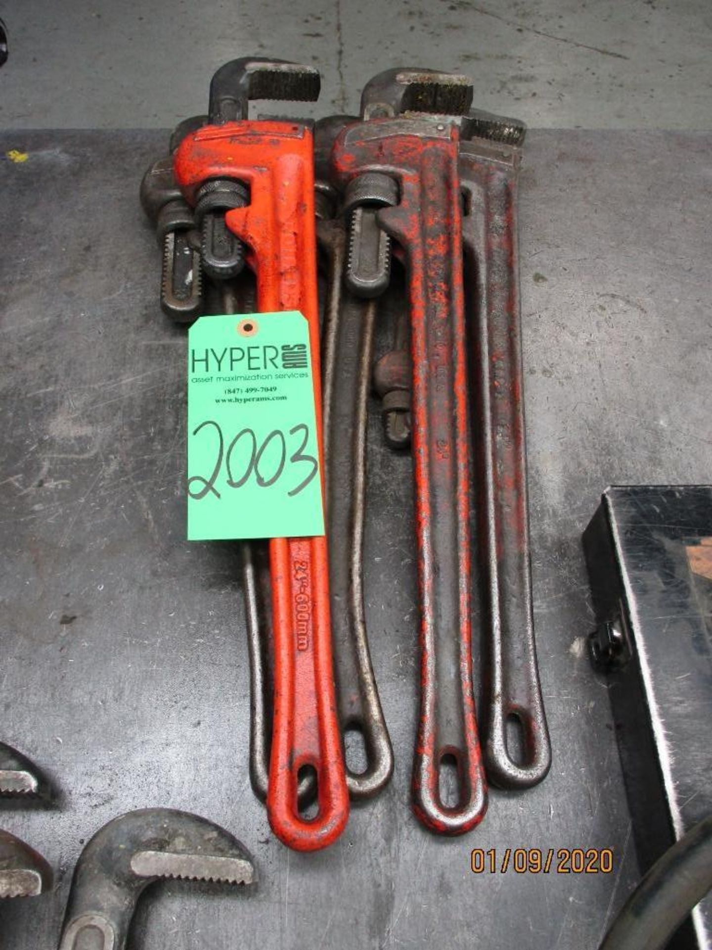 Five 24" Pipe Wrenches