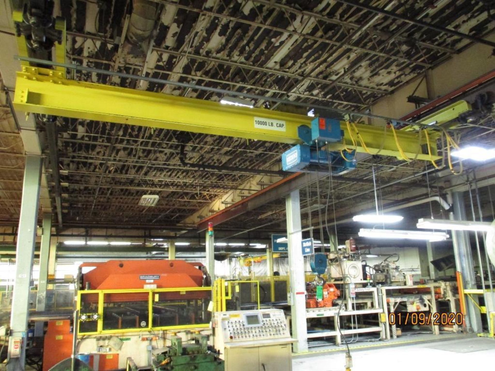 Shawbox Bridge Crane With 5-Ton Hoist, Approx. 19' Long, No Rail