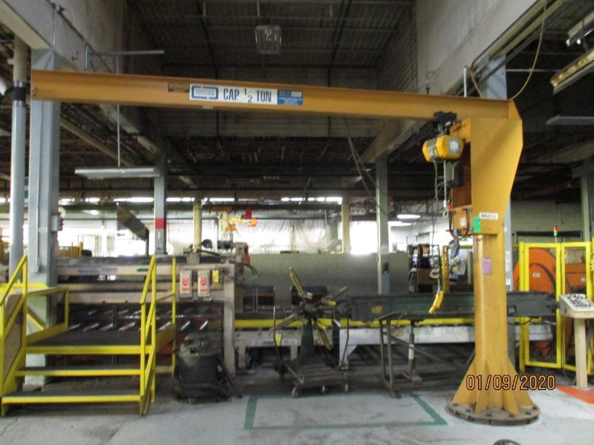 Contrx 1/2 Ton Jib Crane With Ingersoll-Rand 1/2 Ton Hoist, Approx. 133" Tall x 160" Long