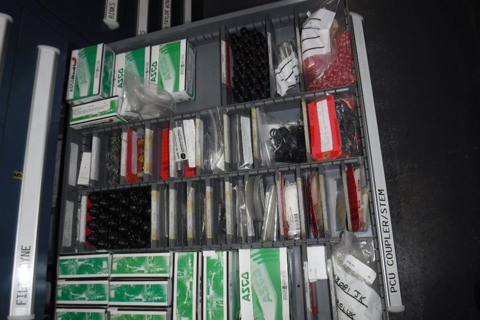 10-Drawer Vidmar Cabinet with Contents-Swage Locks, Loc-Line, Charger, Filterdyne, PCU Coupler, Vari - Image 6 of 15