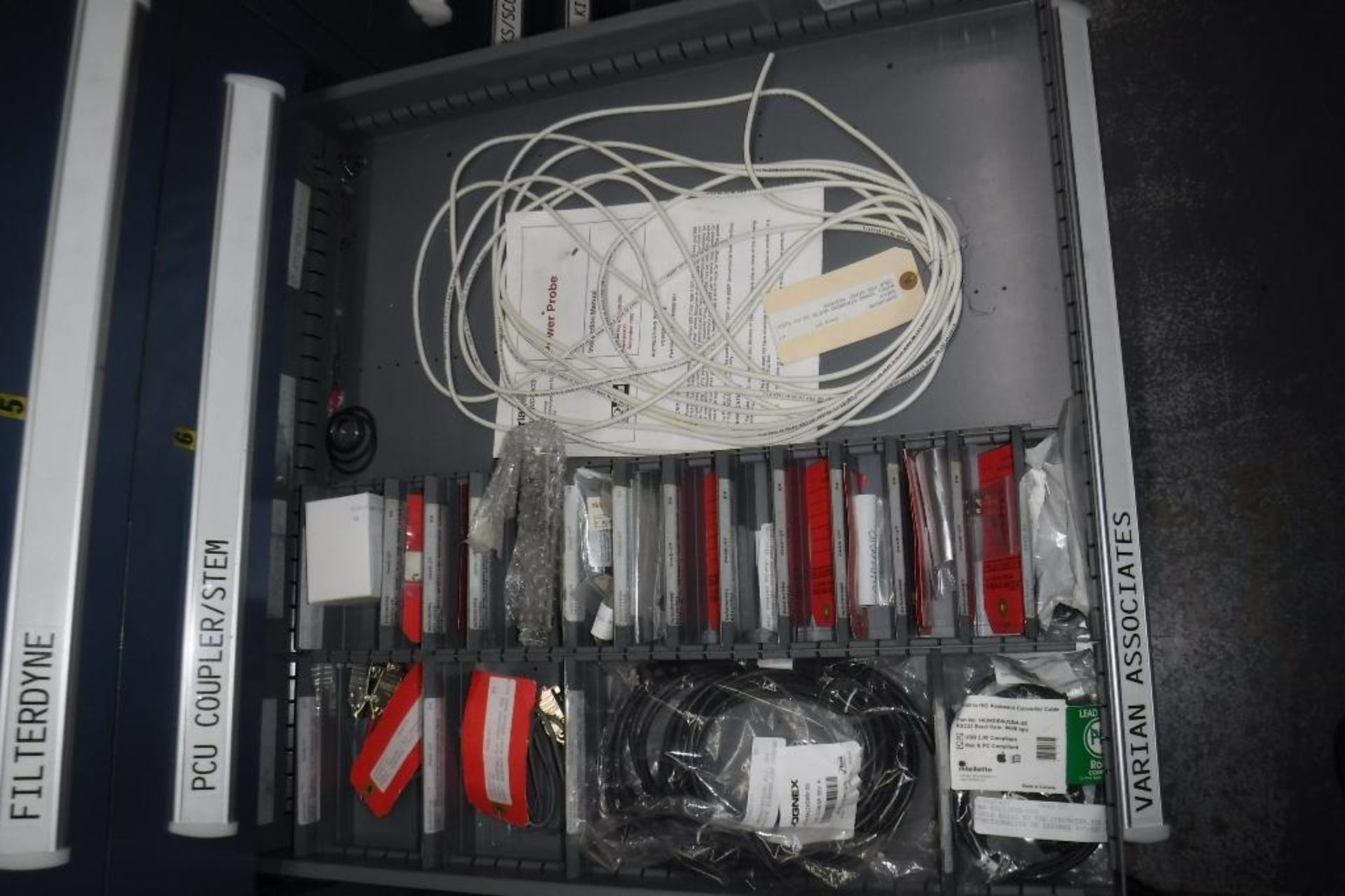 10-Drawer Vidmar Cabinet with Contents-Swage Locks, Loc-Line, Charger, Filterdyne, PCU Coupler, Vari - Image 5 of 15