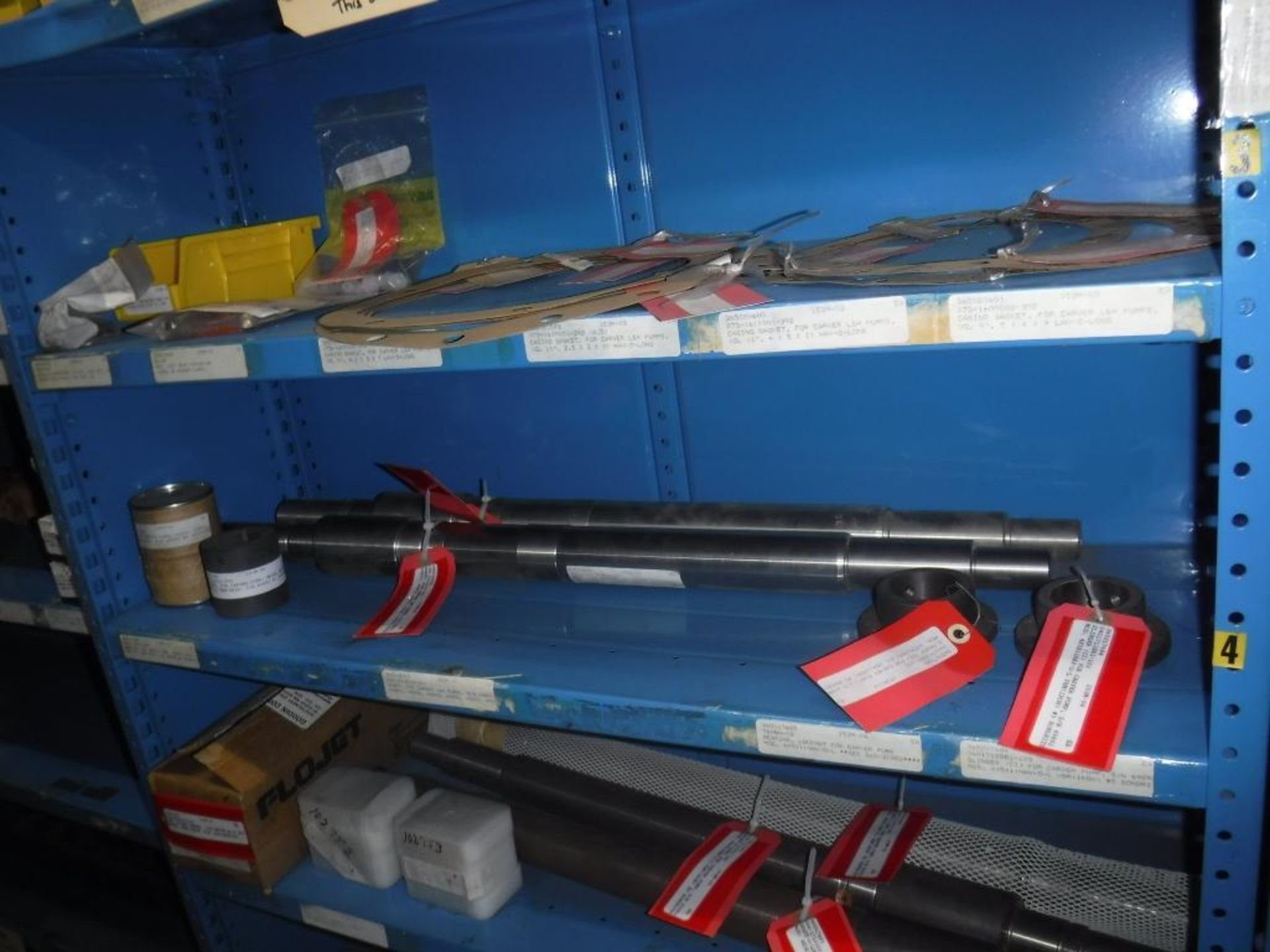 Contents of Shelving 145M Thru 154M-Shafts,Gaskets,Brackets,Links,Bolts,Bearings,Bushings,Tube Assy. - Image 24 of 27