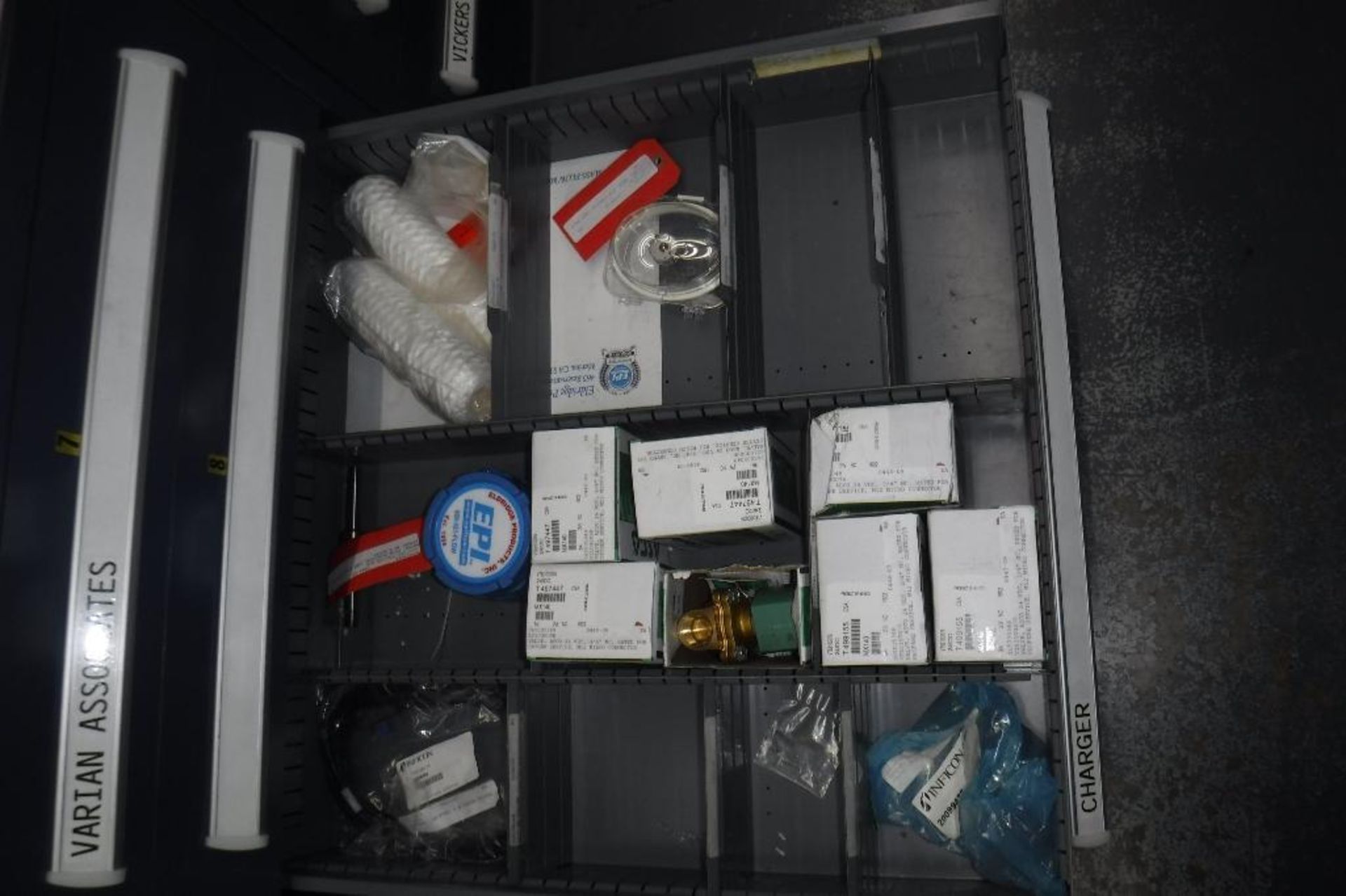 10-Drawer Vidmar Cabinet with Contents-Swage Locks, Loc-Line, Charger, Filterdyne, PCU Coupler, Vari - Image 3 of 15