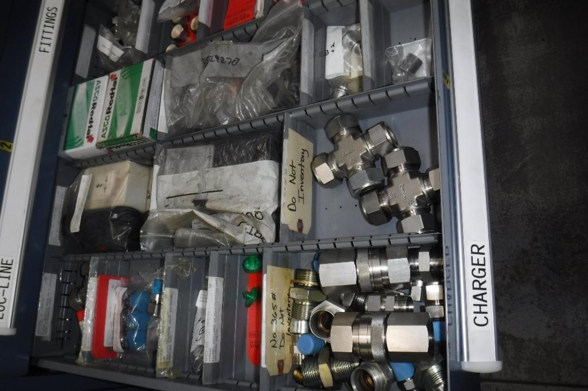 10-Drawer Vidmar Cabinet with Contents-Swage Locks, Loc-Line, Charger, Filterdyne, PCU Coupler, Vari - Image 10 of 15