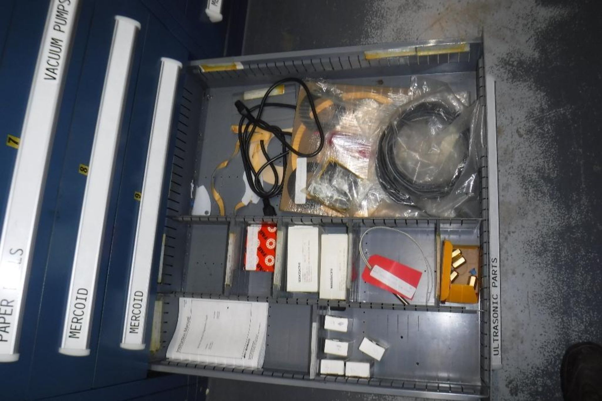 10-Drawer Vidmar Cabinet with Contents-PCU,O-Rings,Vacuum Gauge,Circle Seal Check Valves,Leak Tester - Image 2 of 15